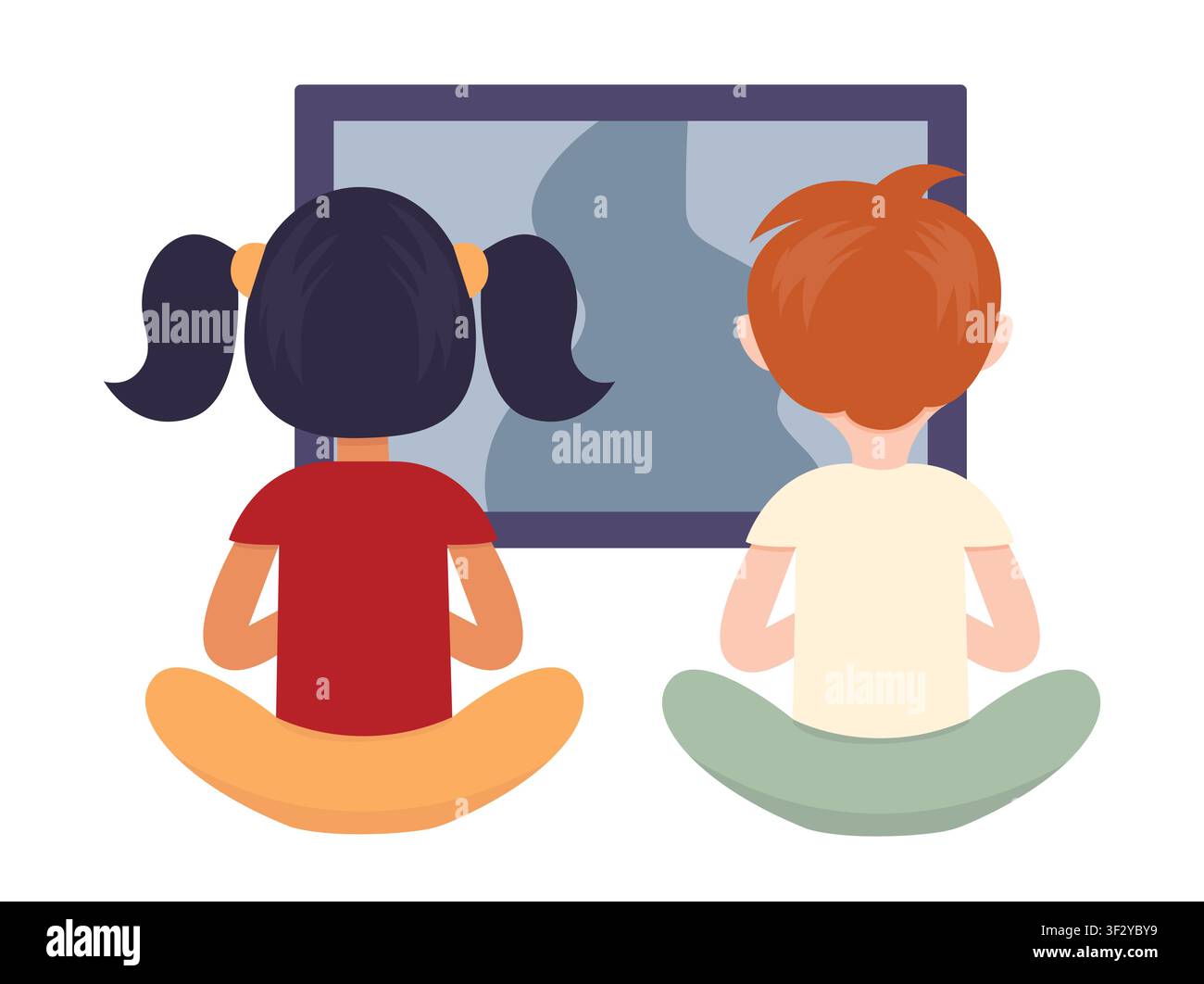 Children playing game console Stock Vector