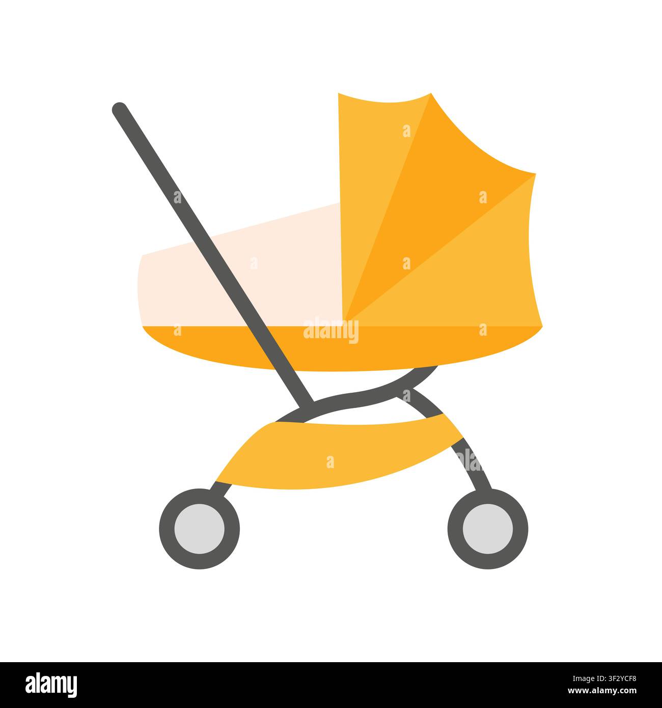 Baby stroller for newborn flat Stock Vector