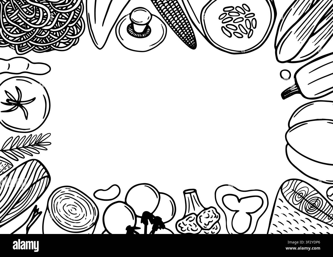 Menu frame in sketch style Stock Vector
