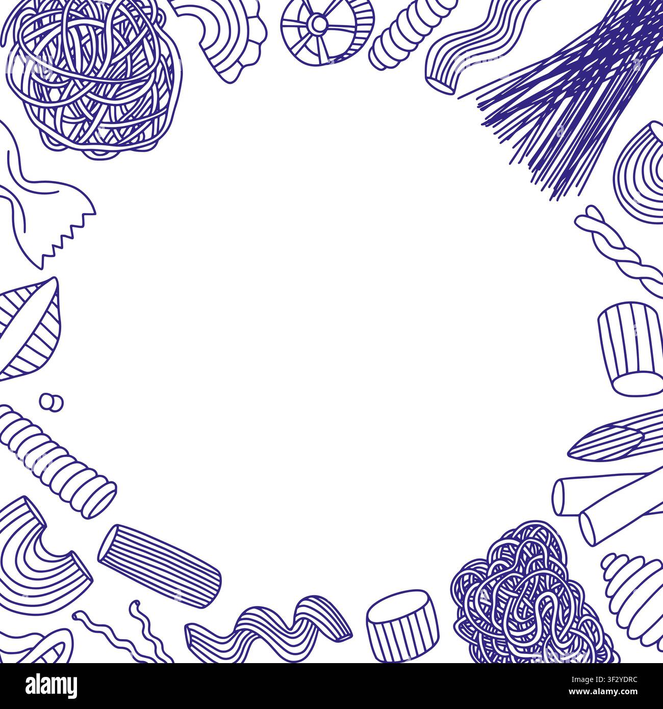 Pasta sketch frame Stock Vector