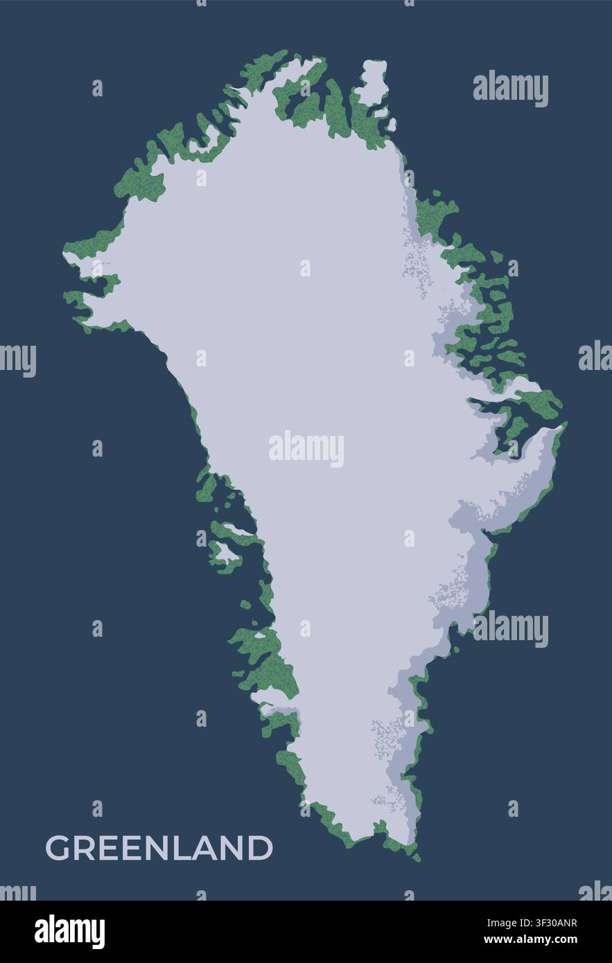 Textured Greenland Map Illustration vector Stock Vector