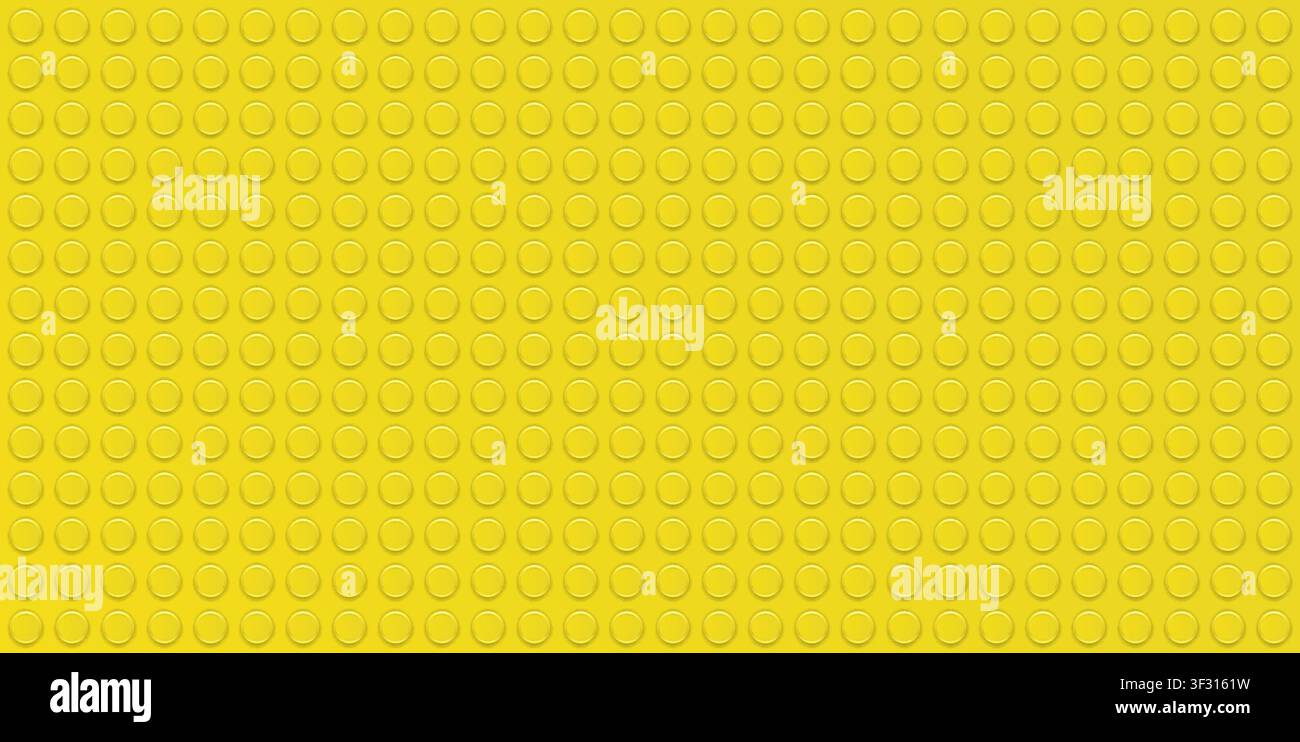 Realistic yellow plastik constructor seamless pattern background. Vector texture illustration Stock Vector