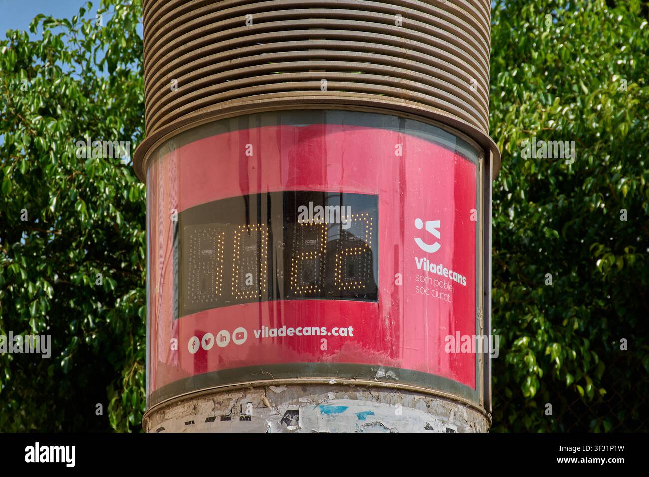 Viladecans, Spain - July 21, 2026:Detailed horizontal view of a red ...