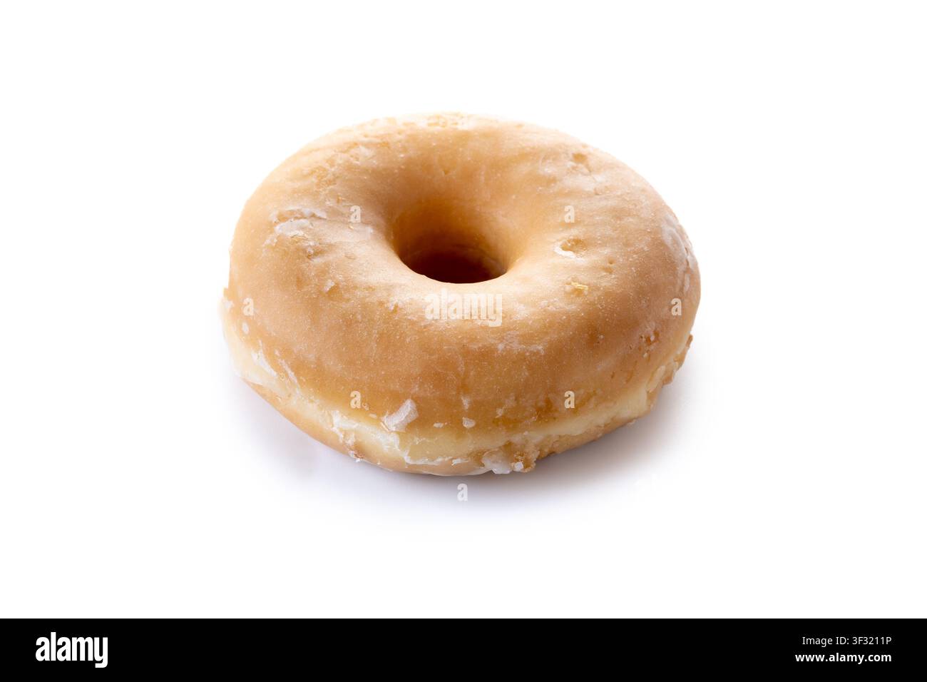 Glazed donut isolated on white background Stock Photo