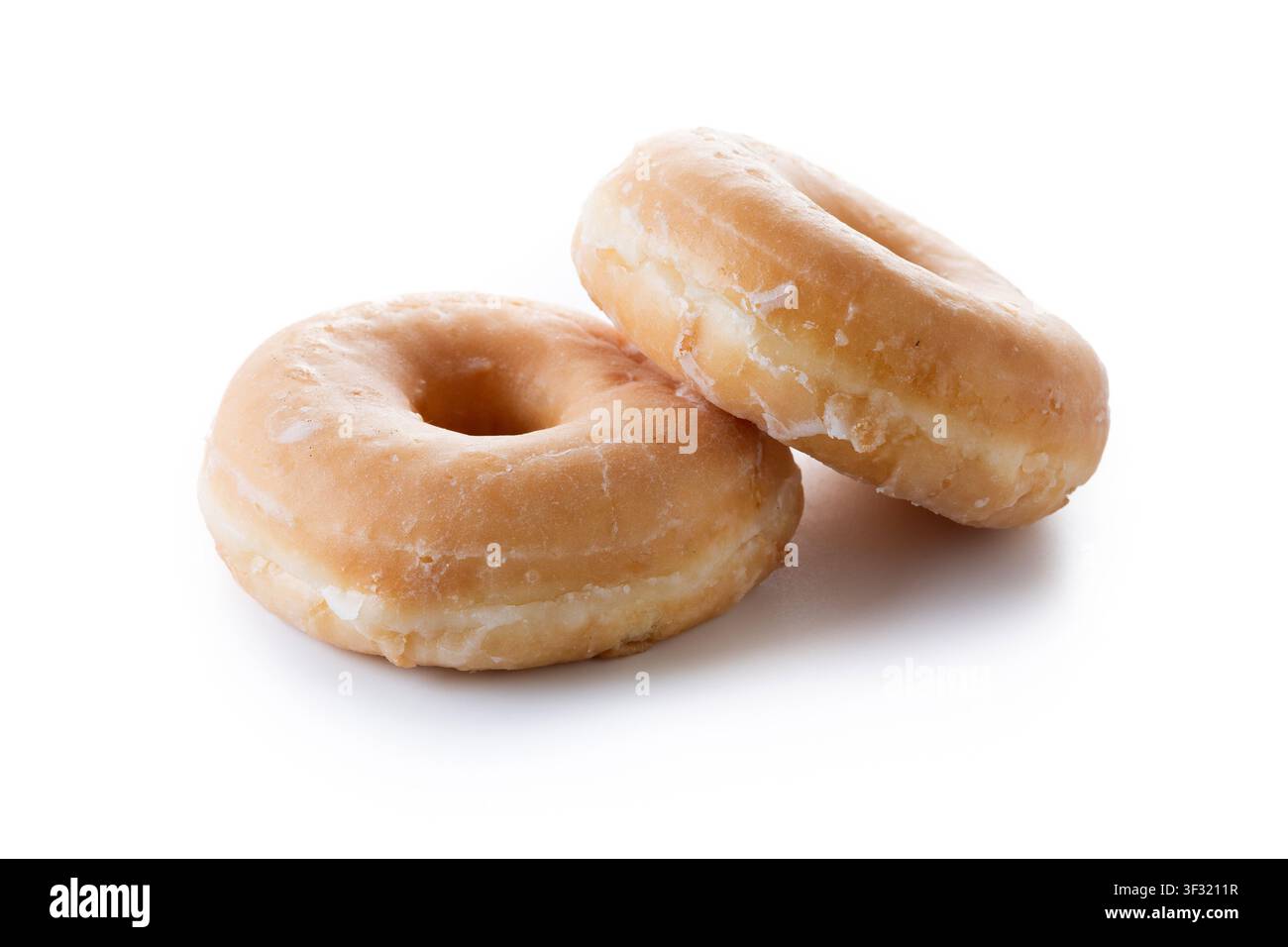 Glazed donuts isolated on white background Stock Photo