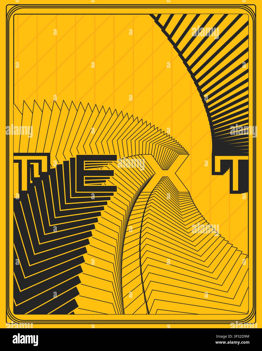 Geometric type poster dynamic zigzag visual effect bold geometric lettering with repeating zigzag elements perfect for stylish wall decor and prints Stock Vector