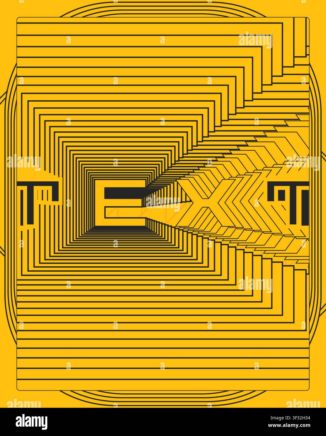 Creative typography poster optical motion and balance striking optical type composition with repeated forms smooth flow and balanced visual impact Stock Vector