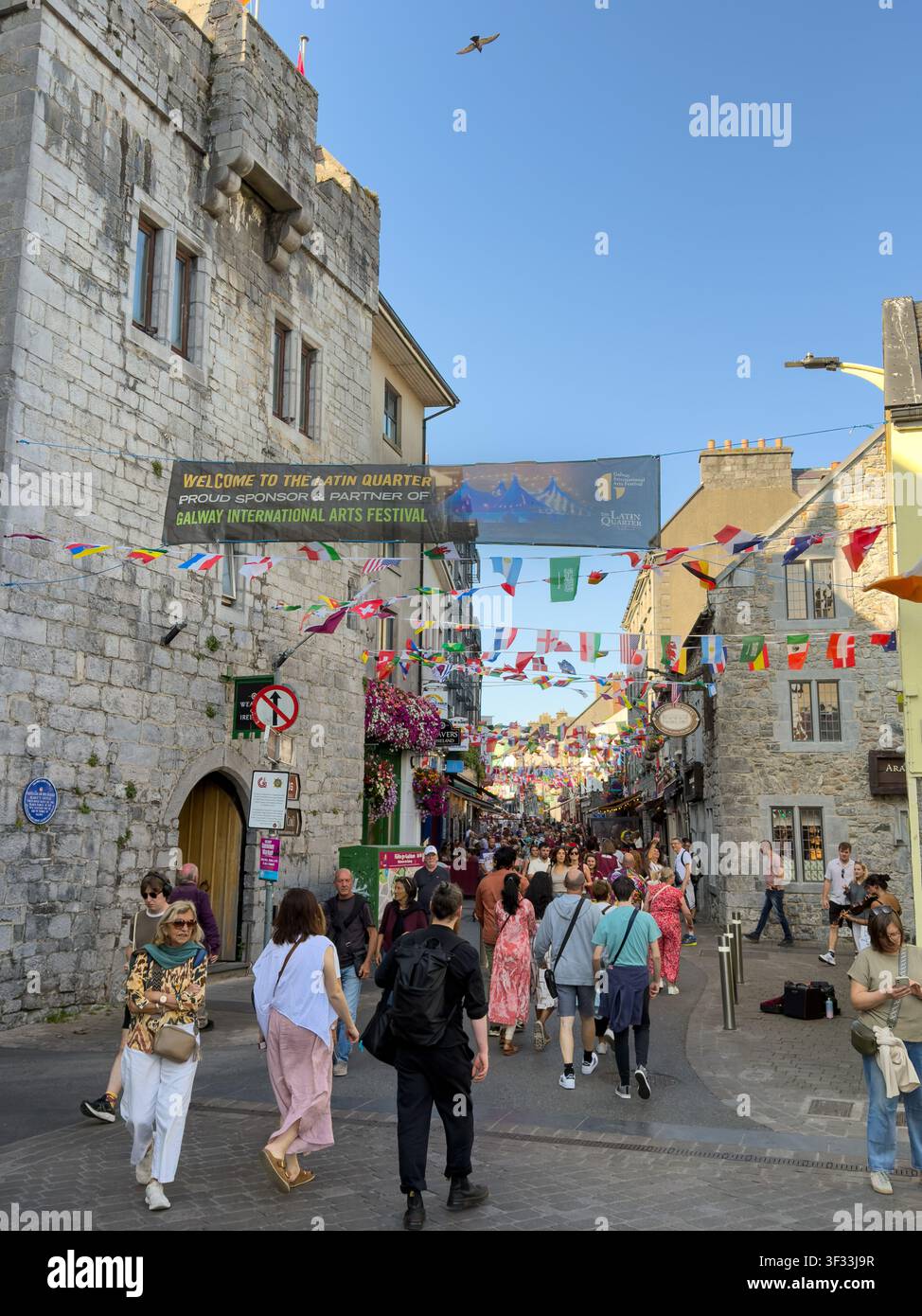 The street entrance to the Latin Quarter in Galway City, Ireland - Smartphone Captured Stock Image