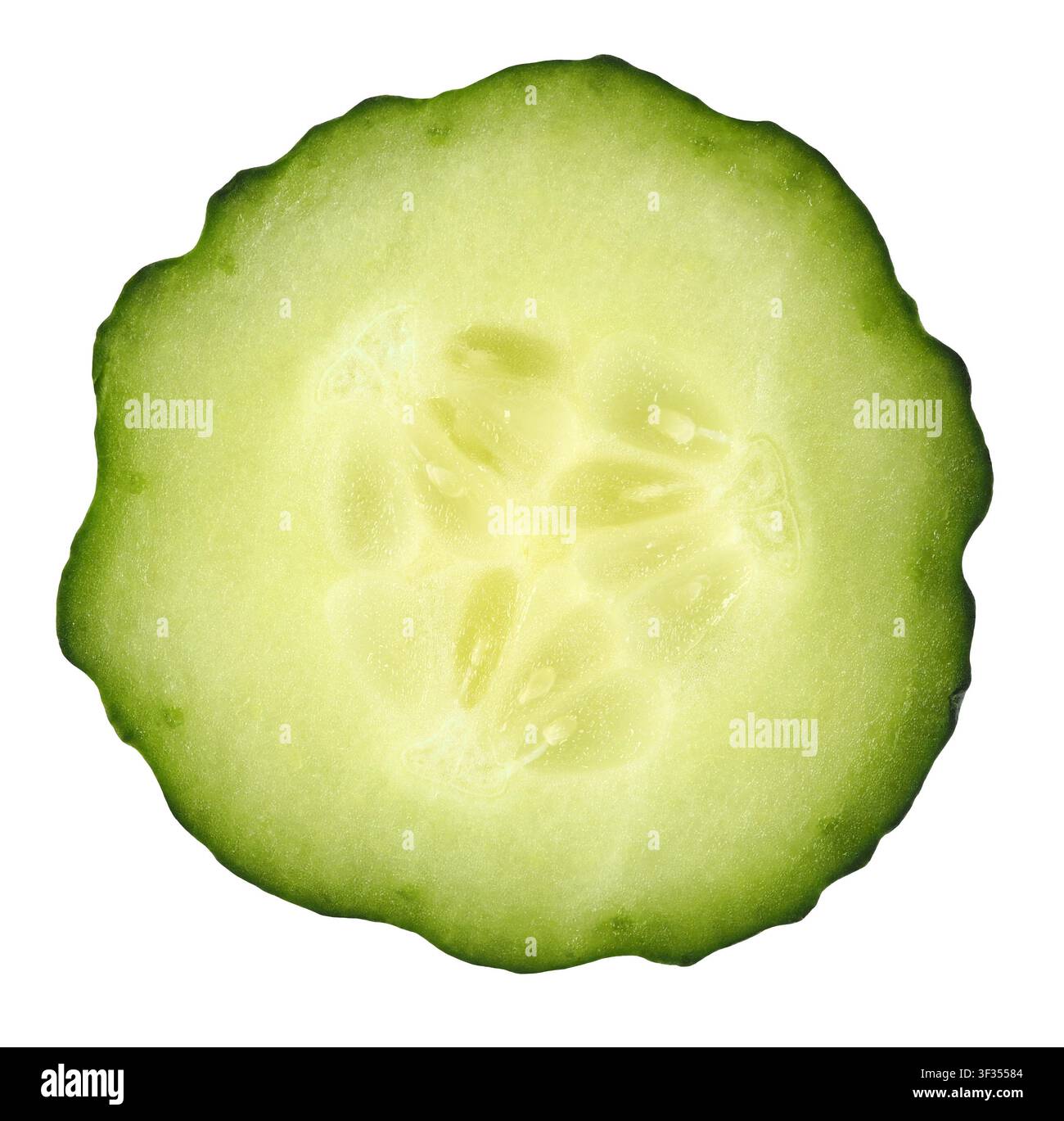 Cucumber slice isolated on white background Stock Photo