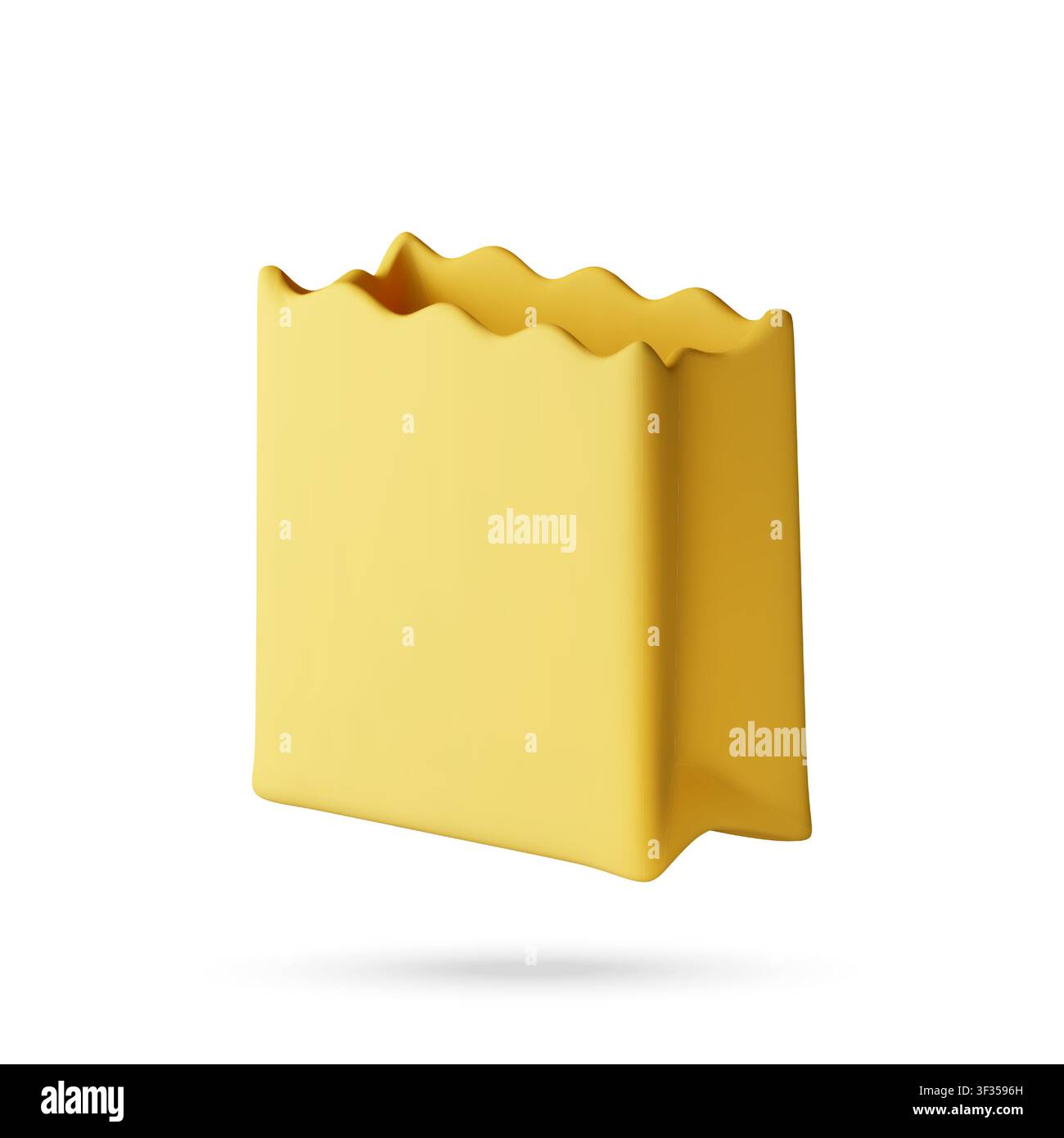 Yellow paper bag as 3D icon Stock Vector