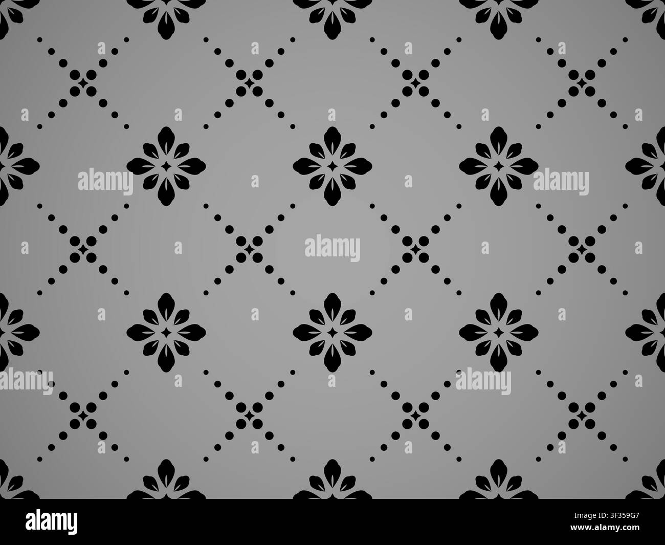 Flower geometric pattern. Seamless vector background. Black and grey ornament Stock Vector