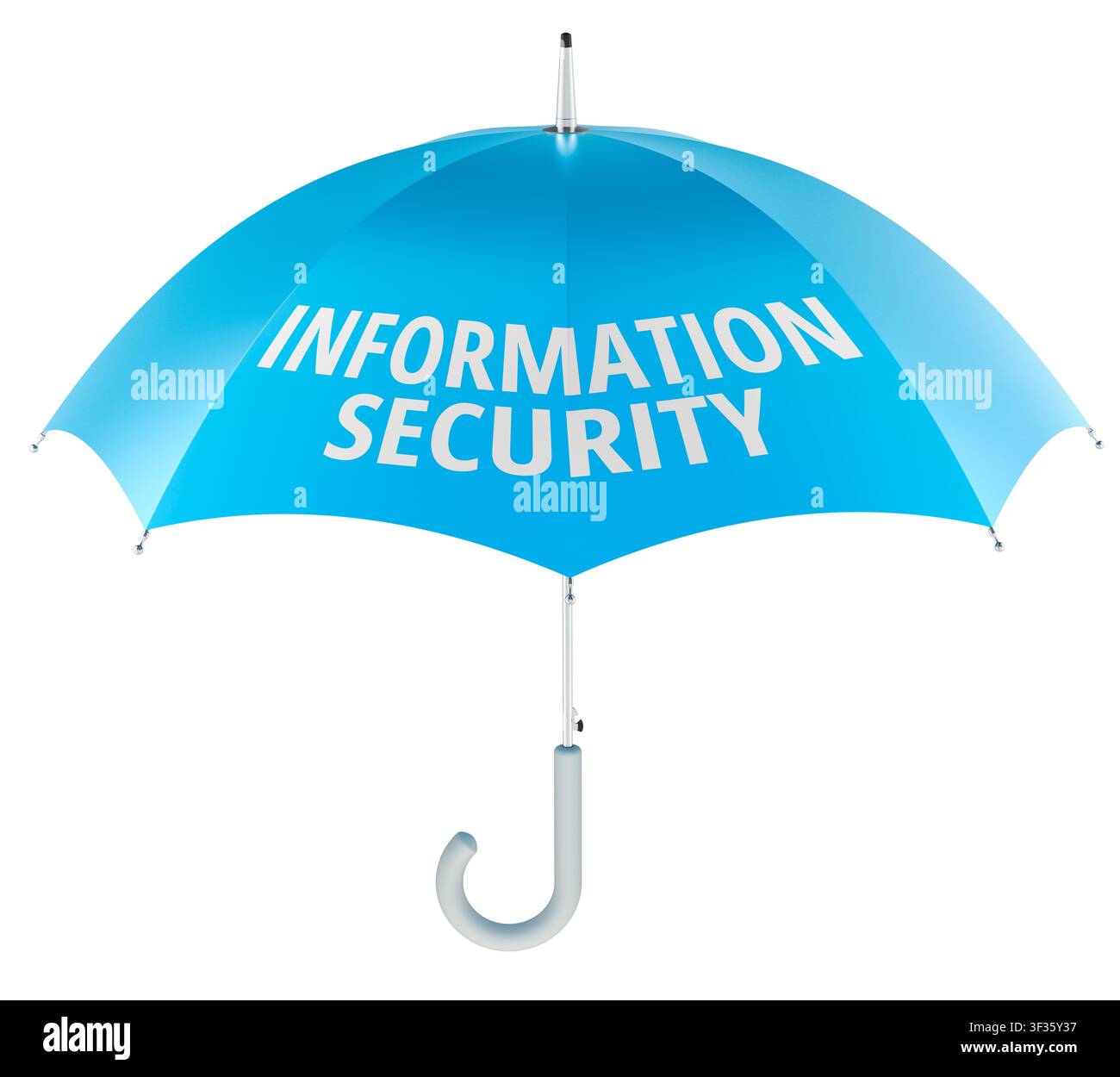 Information Security concept with umbrella. 3D rendering isolated on white background Stock Photo