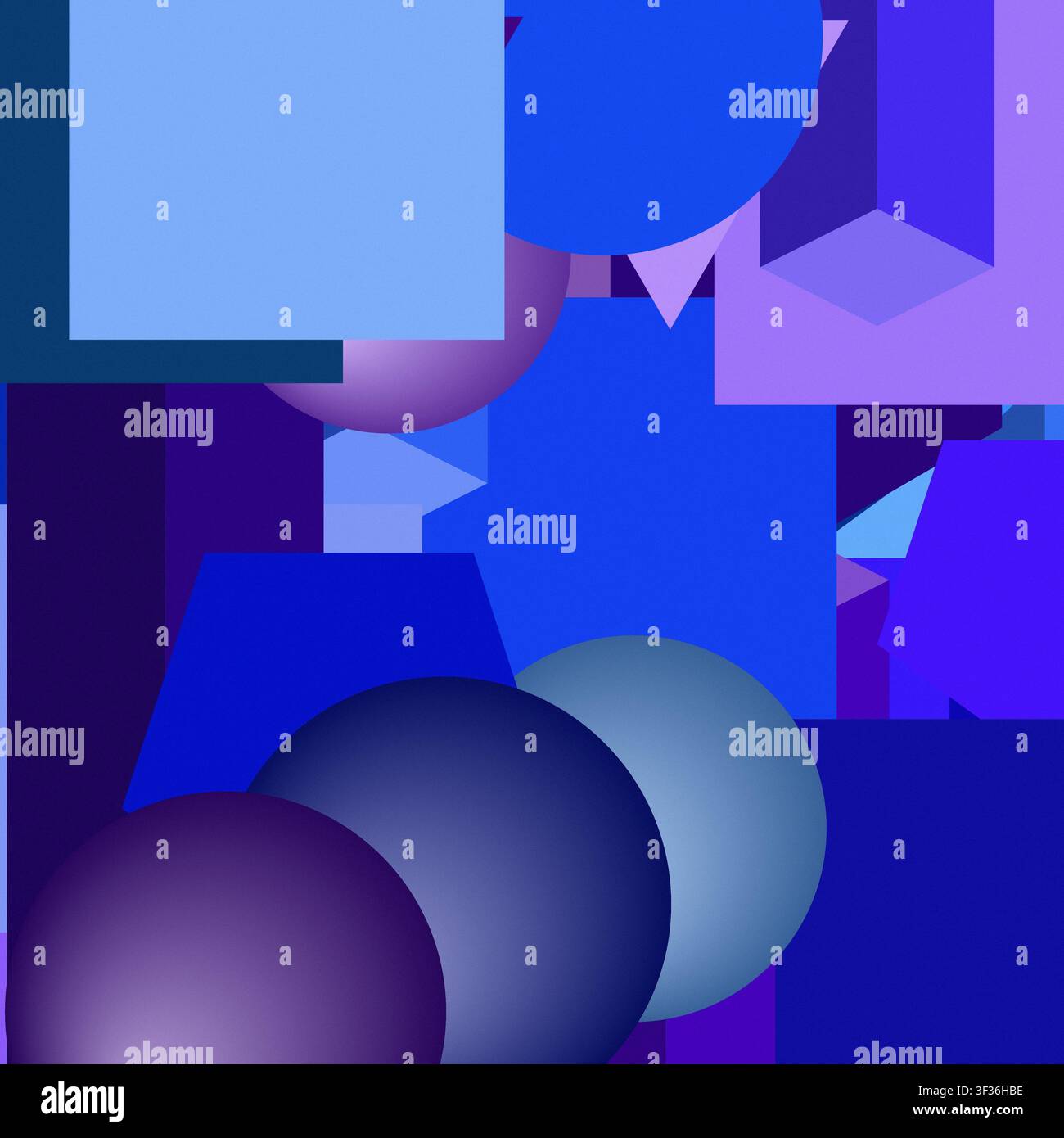 abstract background with flat and 3d figures Stock Photo