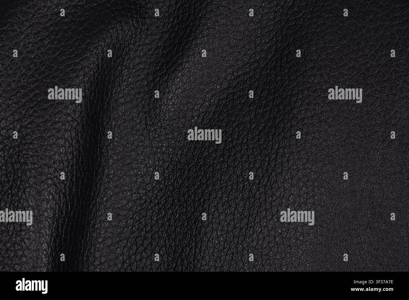 Black Genuine Leather Texture Background Surface Stock Photo
