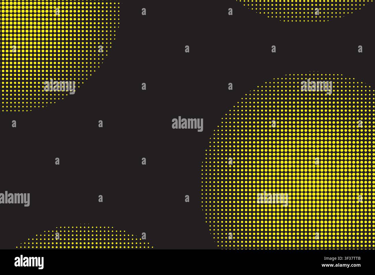 Dark Halftone Abstract Background with Soft Yellow Gradient Circles Stock Vector