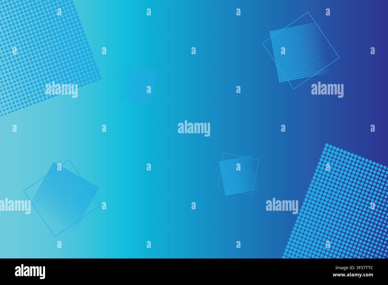 Blue Halftone Geometric Background with Modern Abstract Shapes Stock Vector