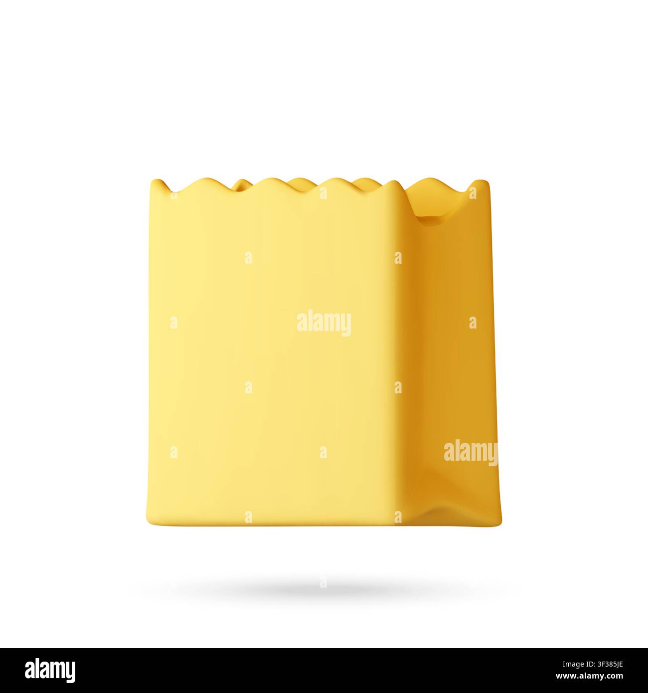 Yellow paper bag illustration in 3D Stock Vector