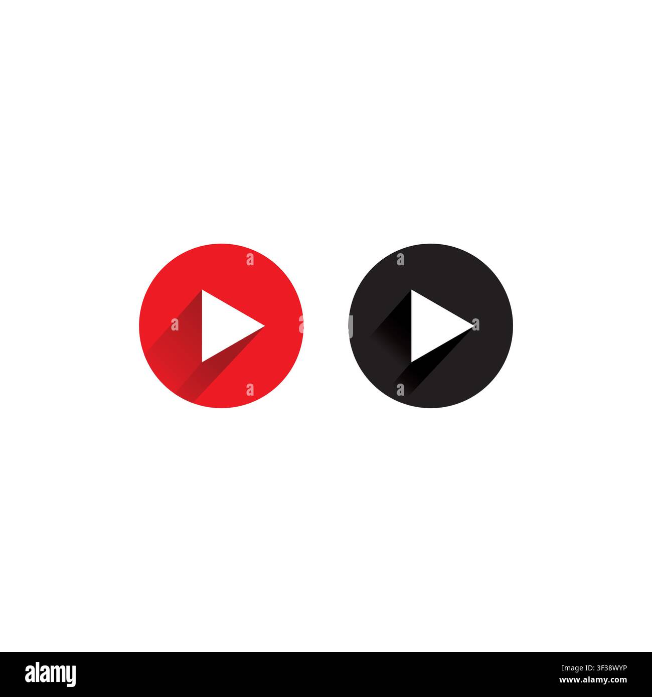 Play button icon. Flat play logo. Simple multimedia button. Video play button vector Stock Vector