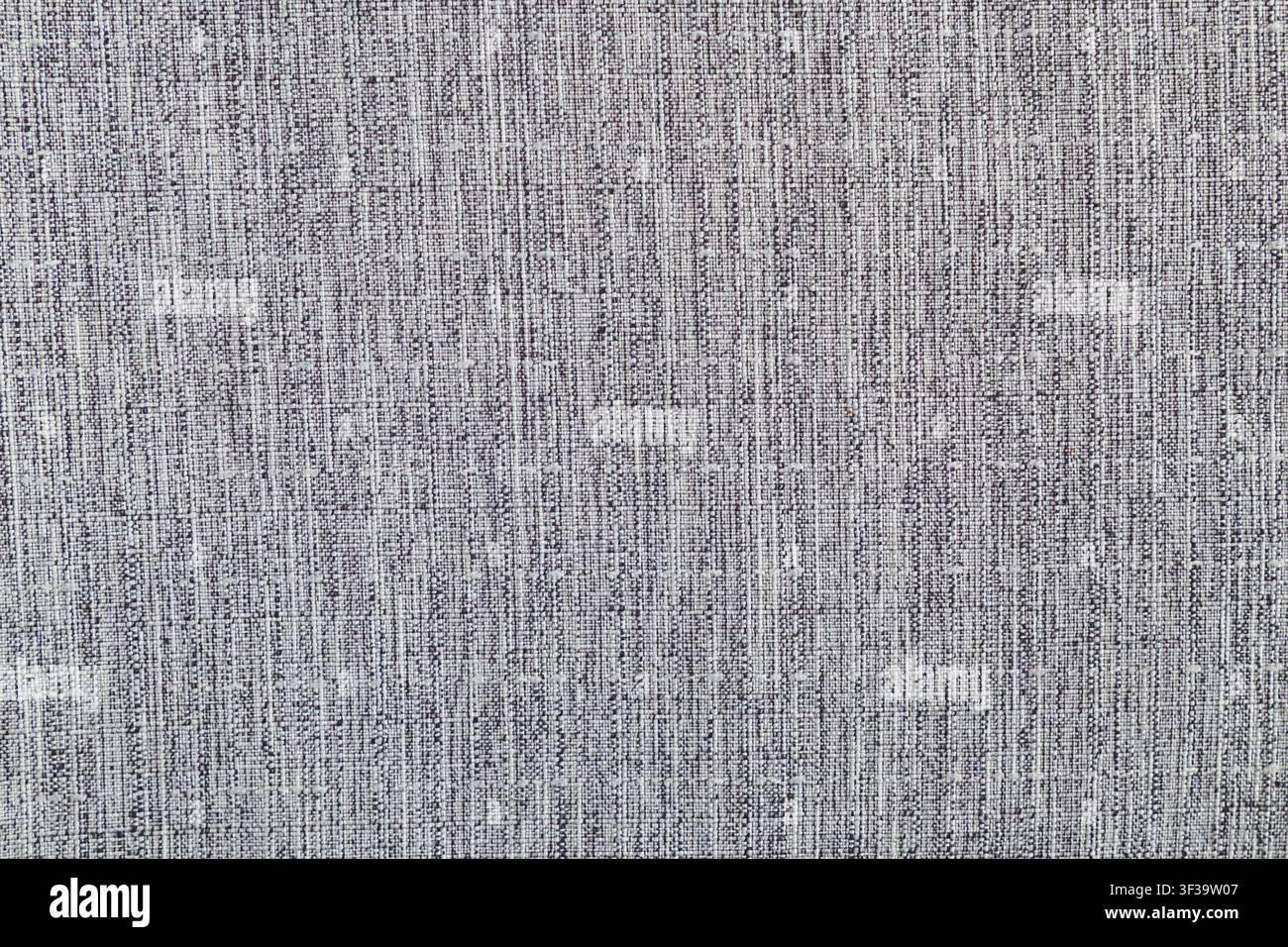 Gray woven fabric texture background with subtle vertical linen weave for interior design Stock Photo