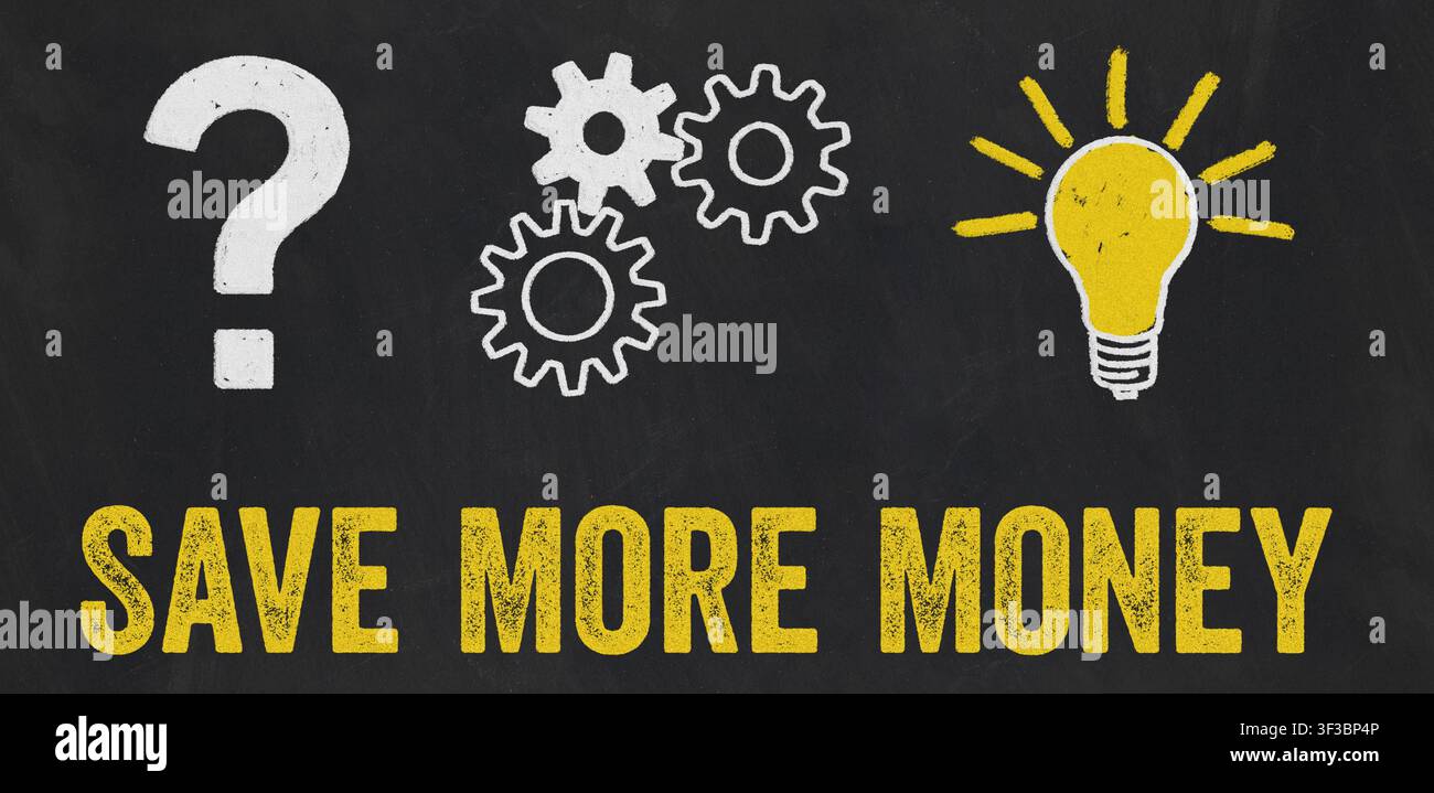 Question Mark, Gears, Light Bulb Concept - Save More Money Stock Photo