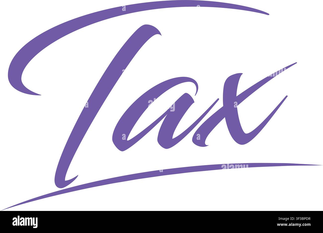 Tax Handwritten Style Logo Stock Vector
