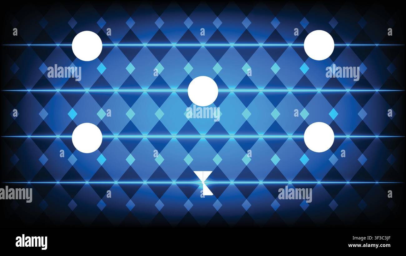 Futuristic blue neon diamond geometric pattern background with glowing light effect Stock Vector