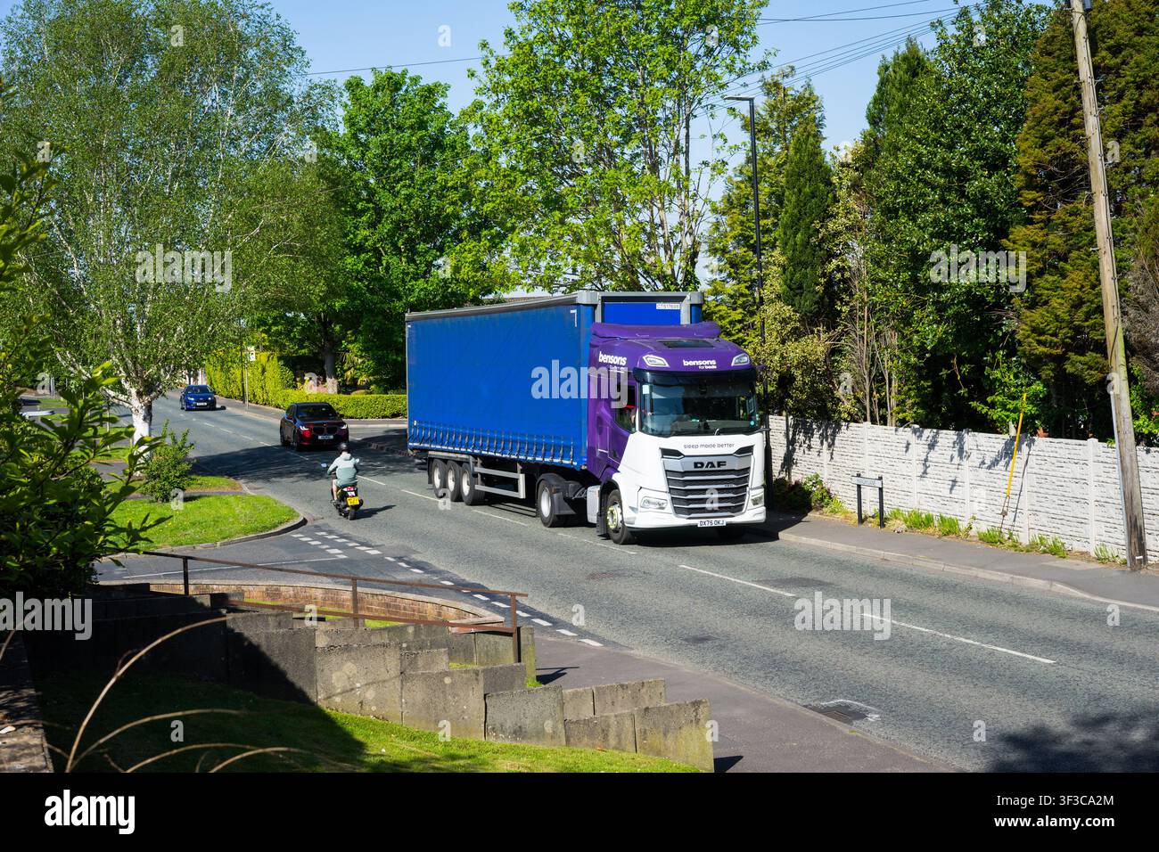 HGV Travelling through Chadderton,Oldham,Greater Manchester, UK. Stock Photo