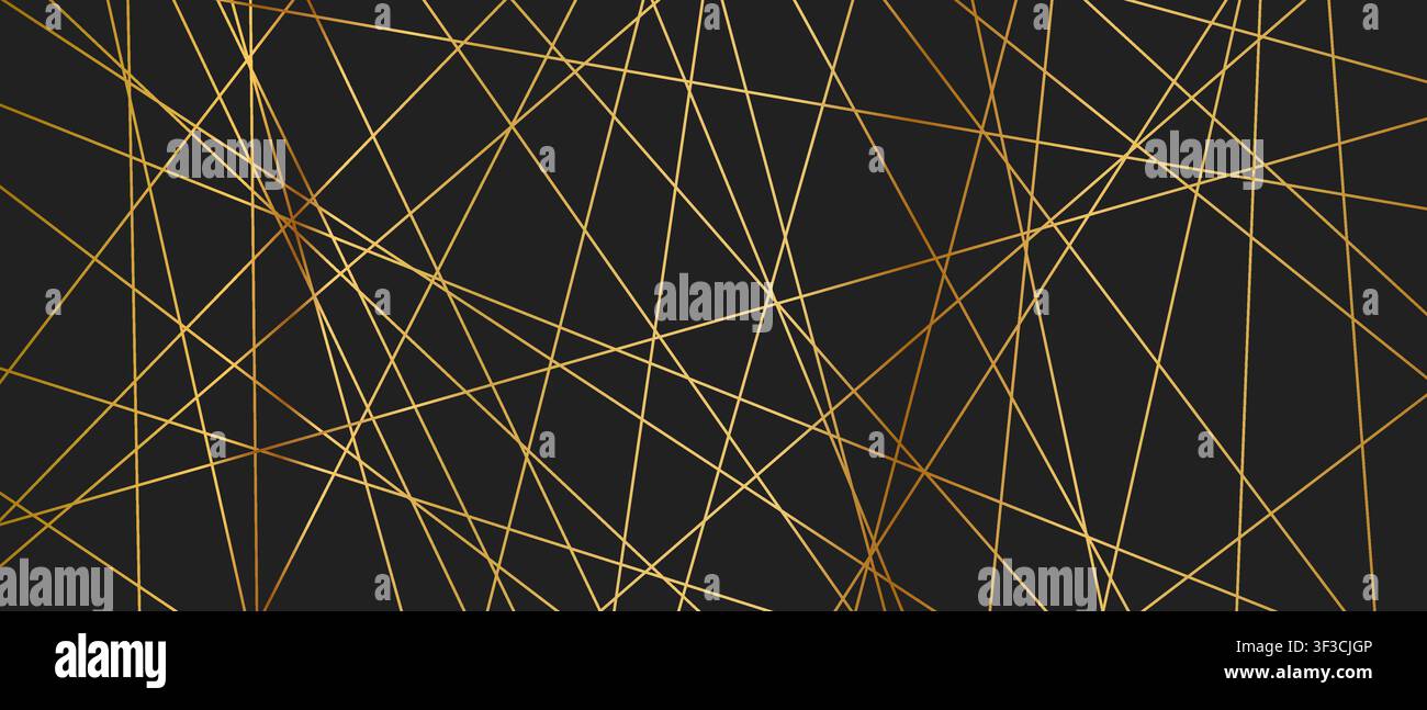 Straight random chaotic geometric lines form striking abstract vector pattern. Stock Vector