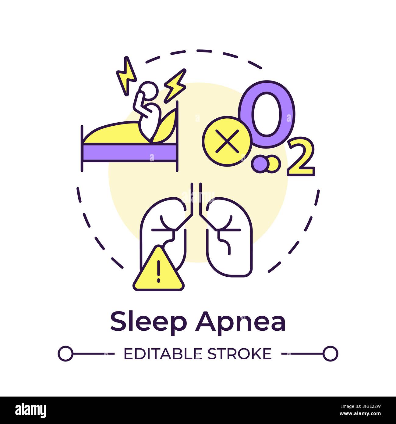 Sleep apnea multi color concept icon Stock Vector