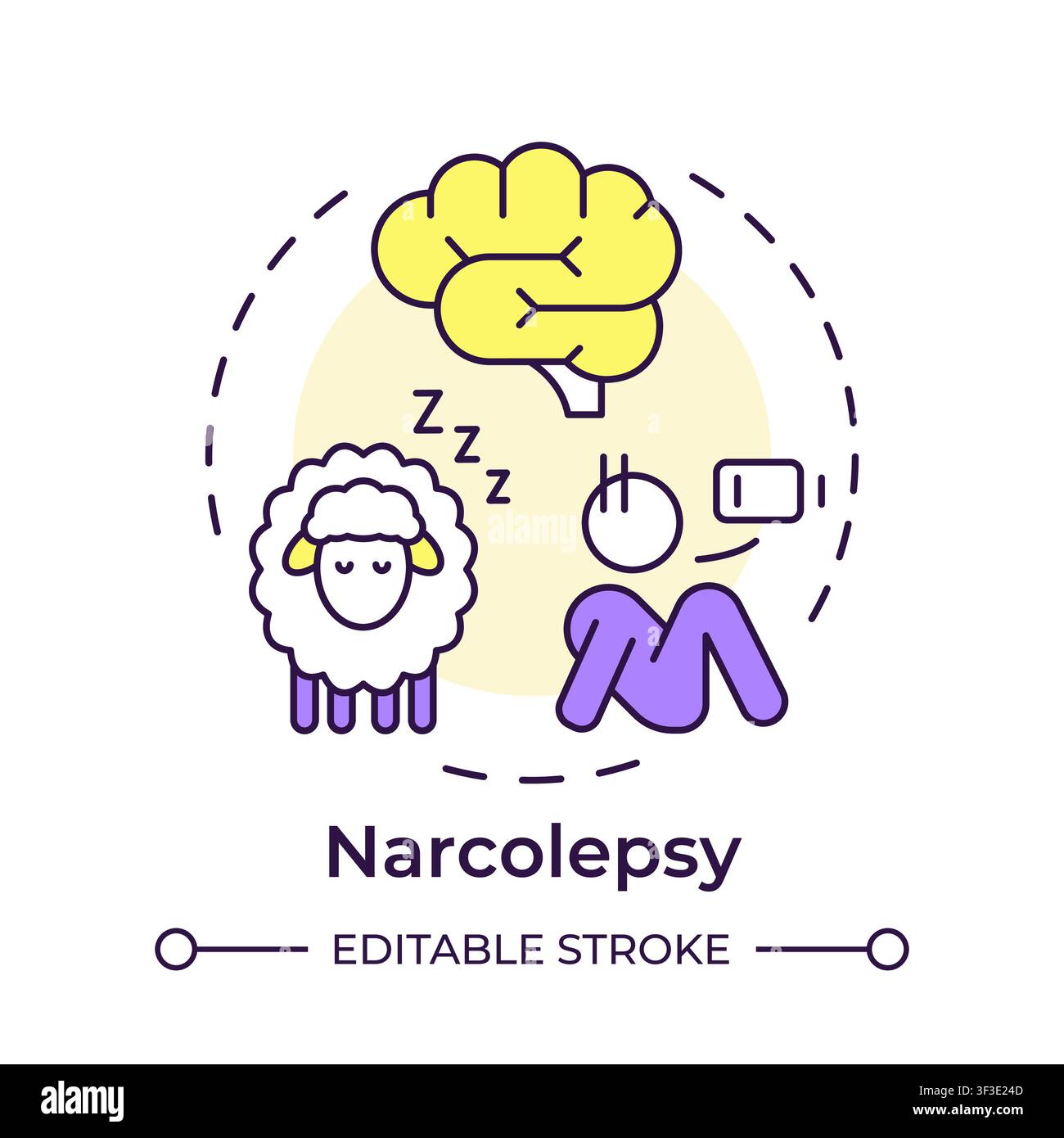 Narcolepsy multi color concept icon Stock Vector
