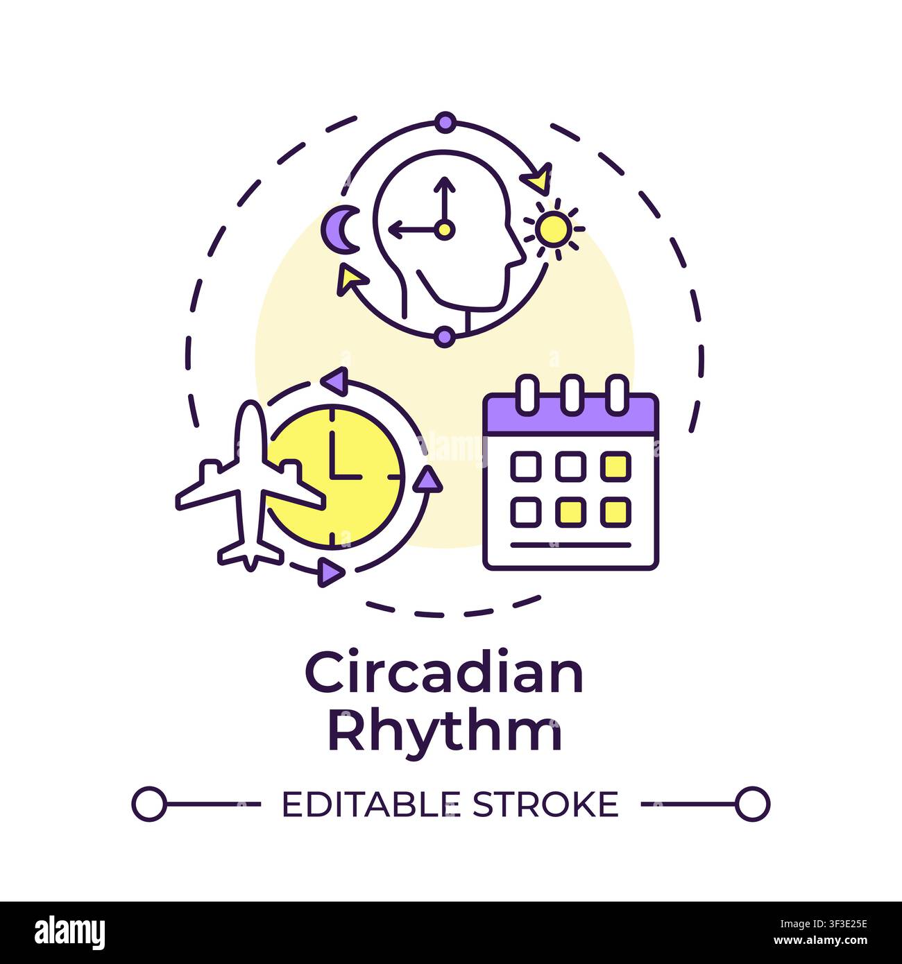 Circadian rhythm multi color concept icon Stock Vector