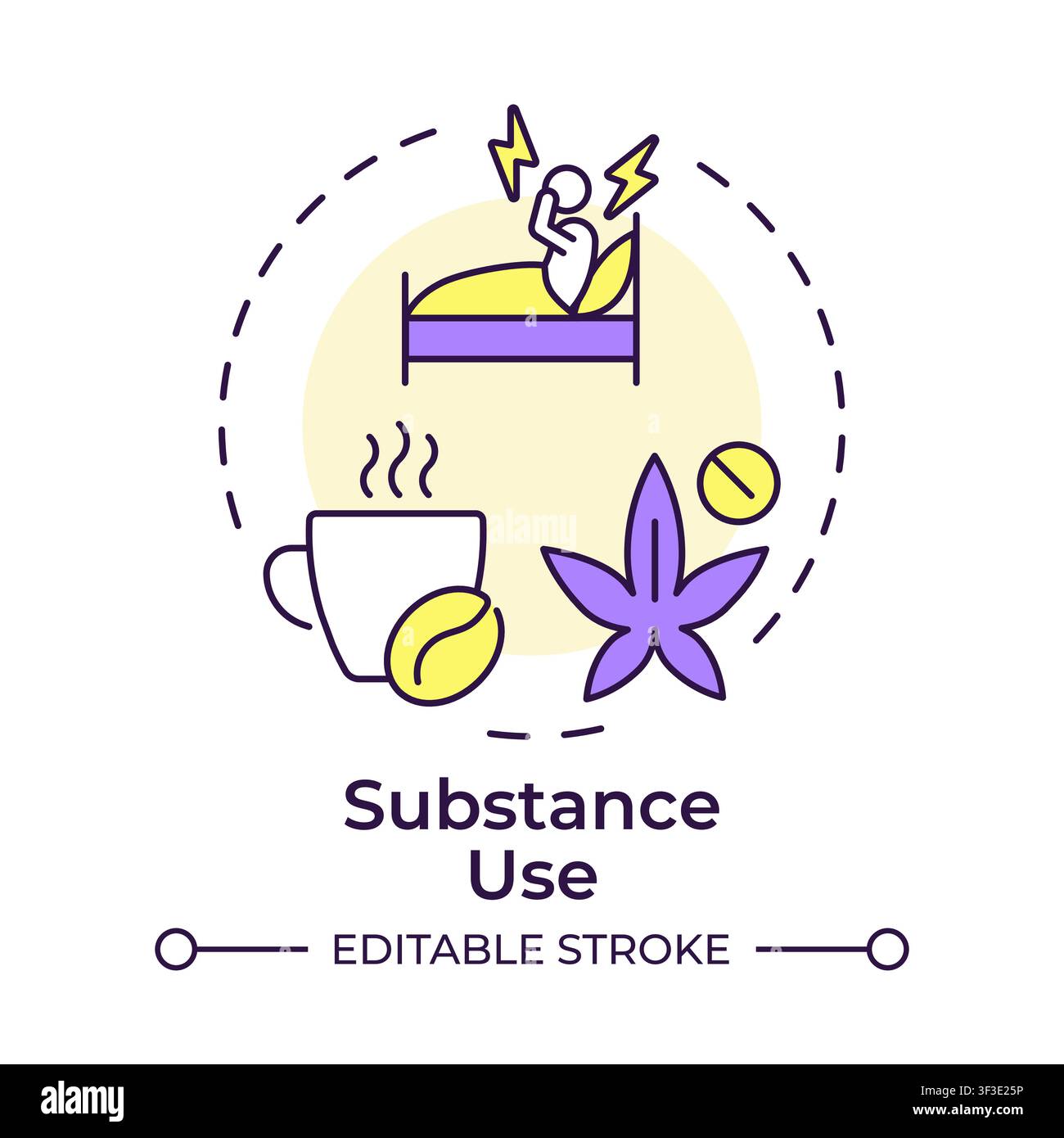 Substance use multi color concept icon Stock Vector