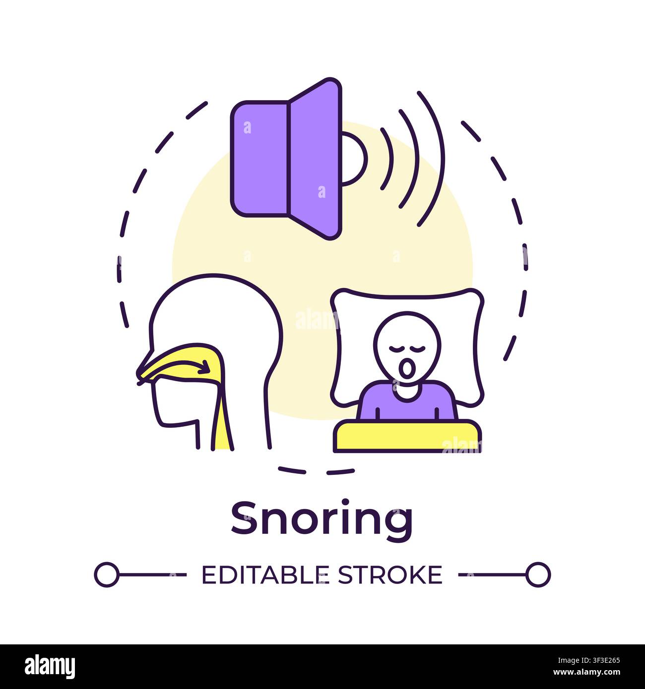 Snoring multi color concept icon Stock Vector