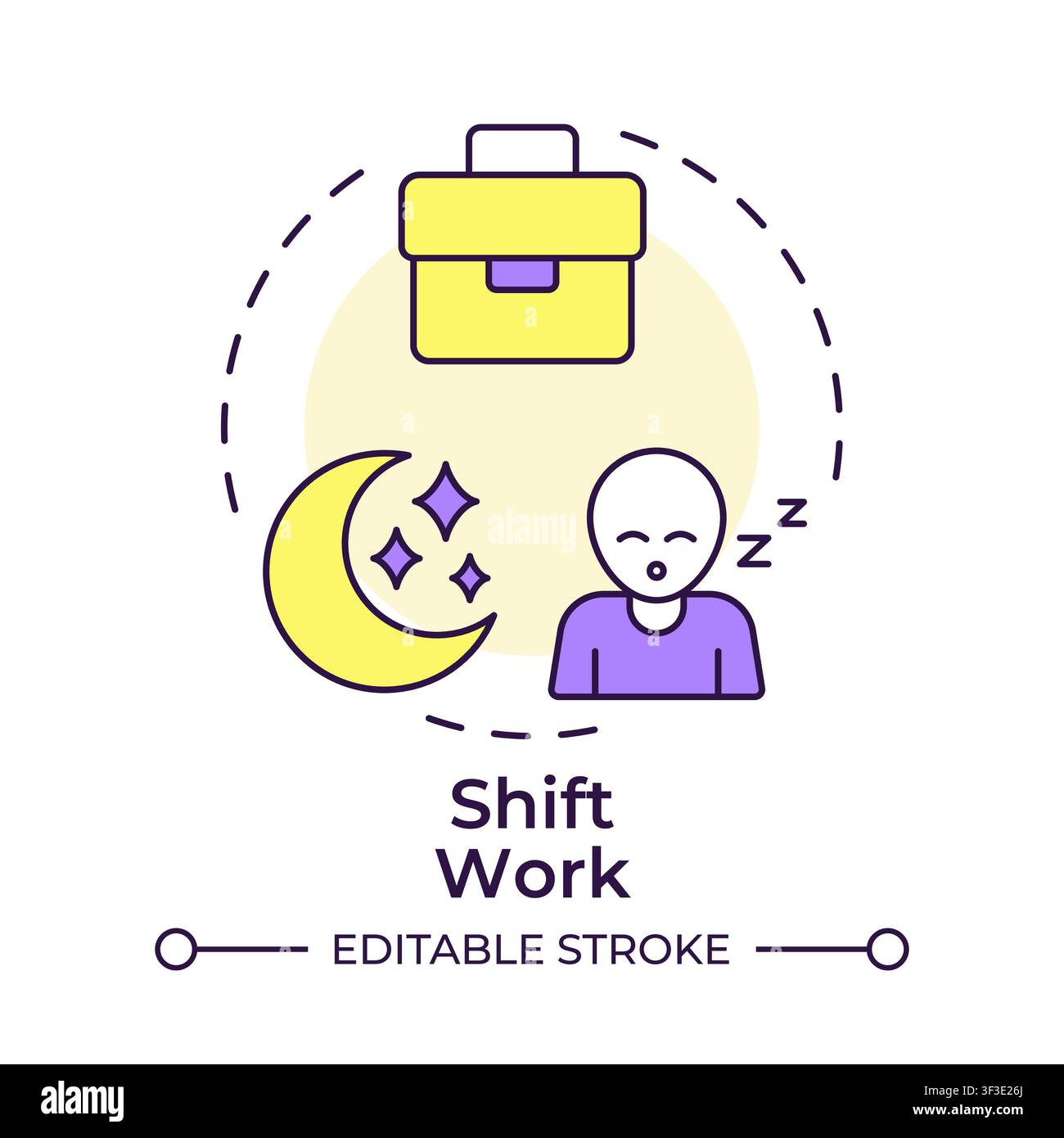Shift work multi color concept icon Stock Vector