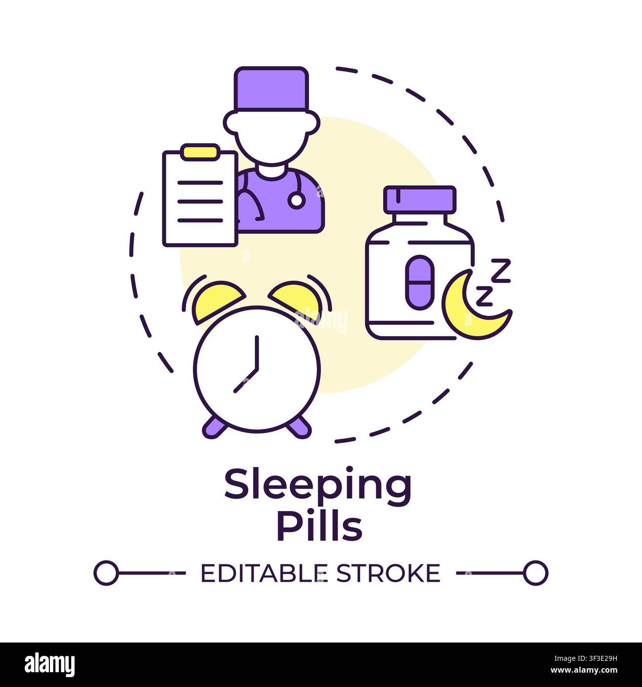 Sleeping pills multi color concept icon Stock Vector