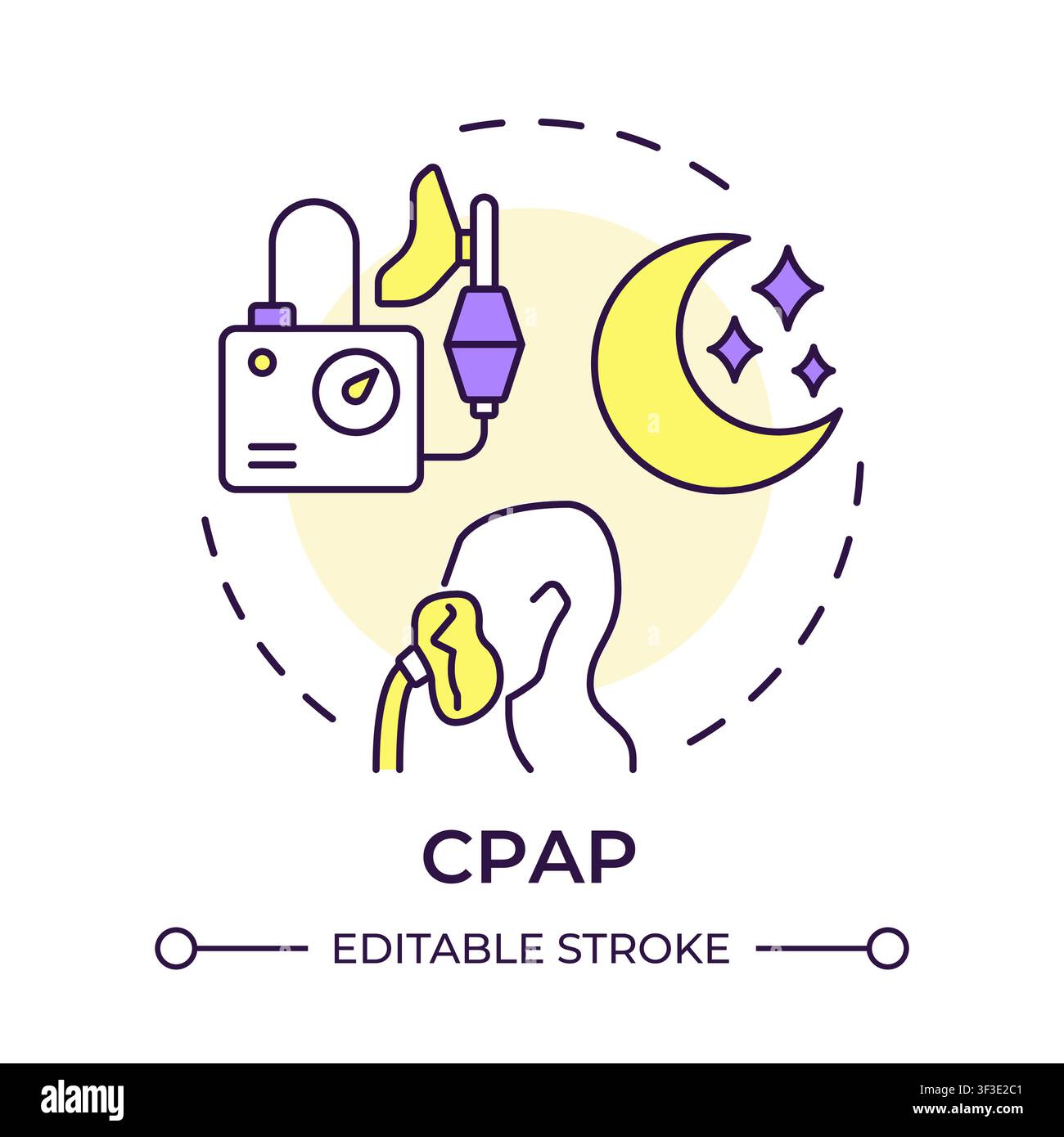CPAP multi color concept icon Stock Vector