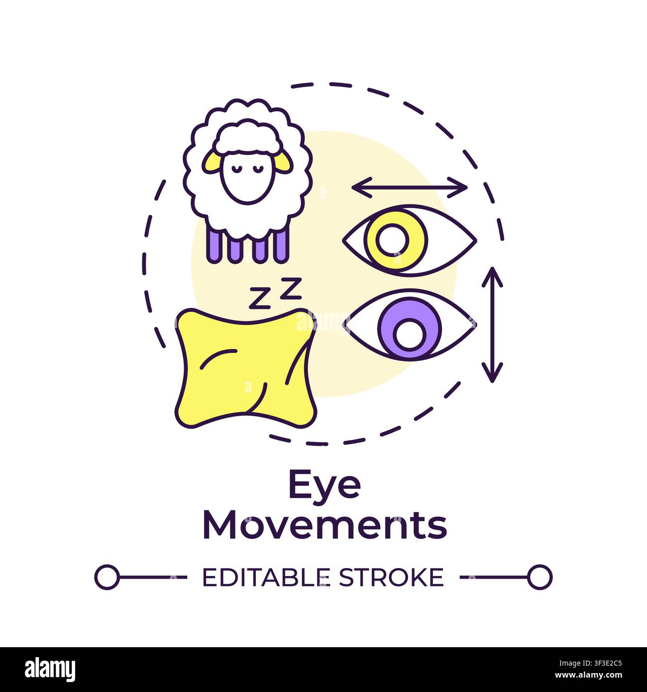 Eye movements multi color concept icon Stock Vector