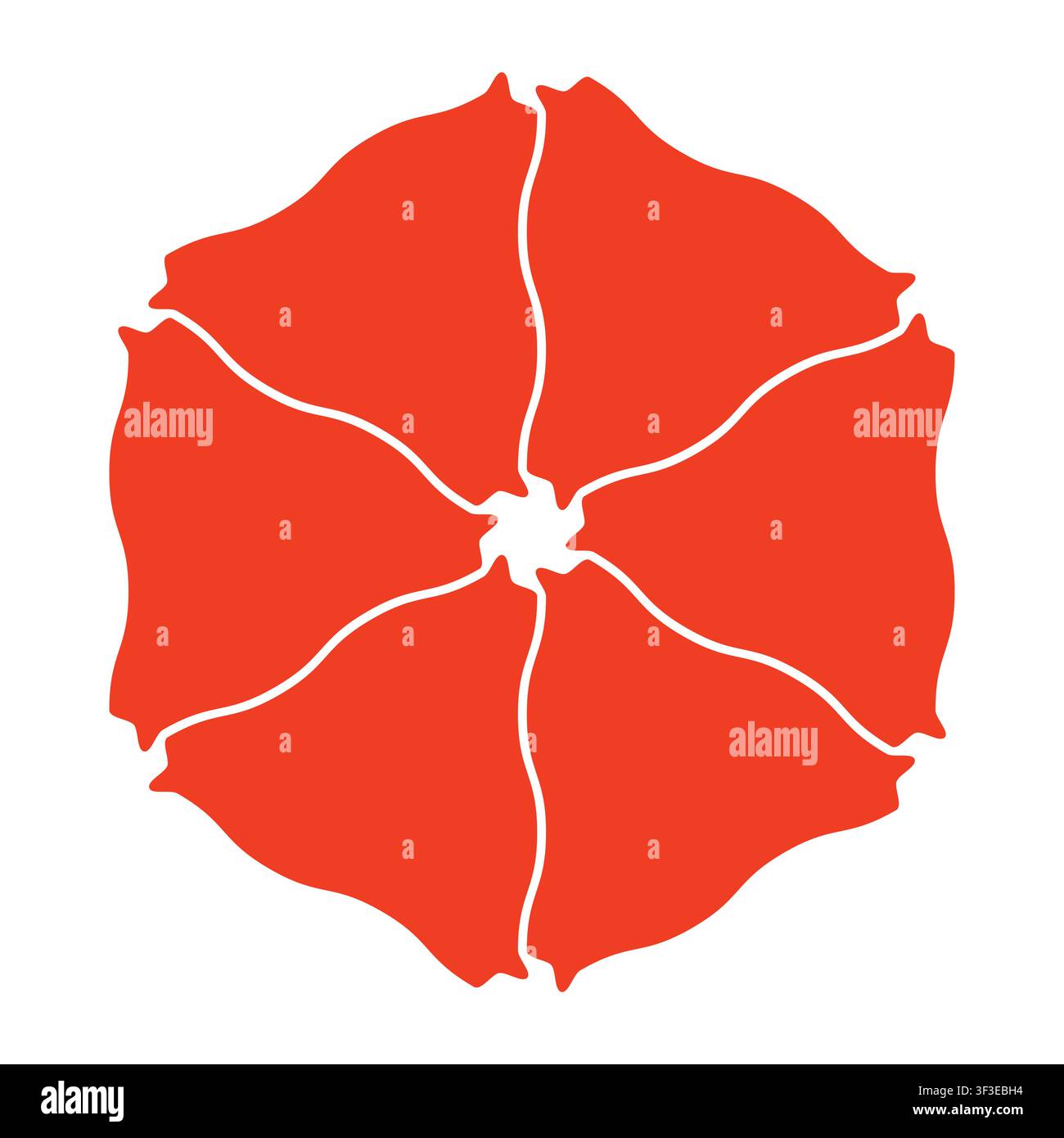 Abstract Red Floral Circular Geometric Logo Shape Vector Illustration Stock Vector