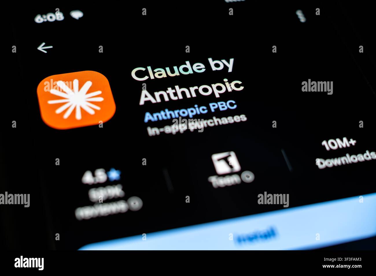 Claude Mobile App by Anthropic for Conversational AI, Document Analysis, and Coding Assistance Stock Photo
