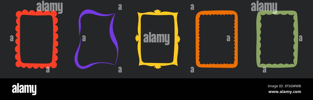 Abstract Neon Decorative Borders Stock Vector