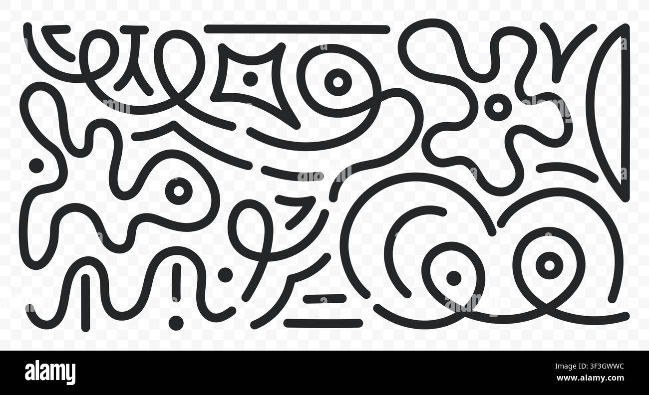 Abstract Doodle Line Elements Stock Vector