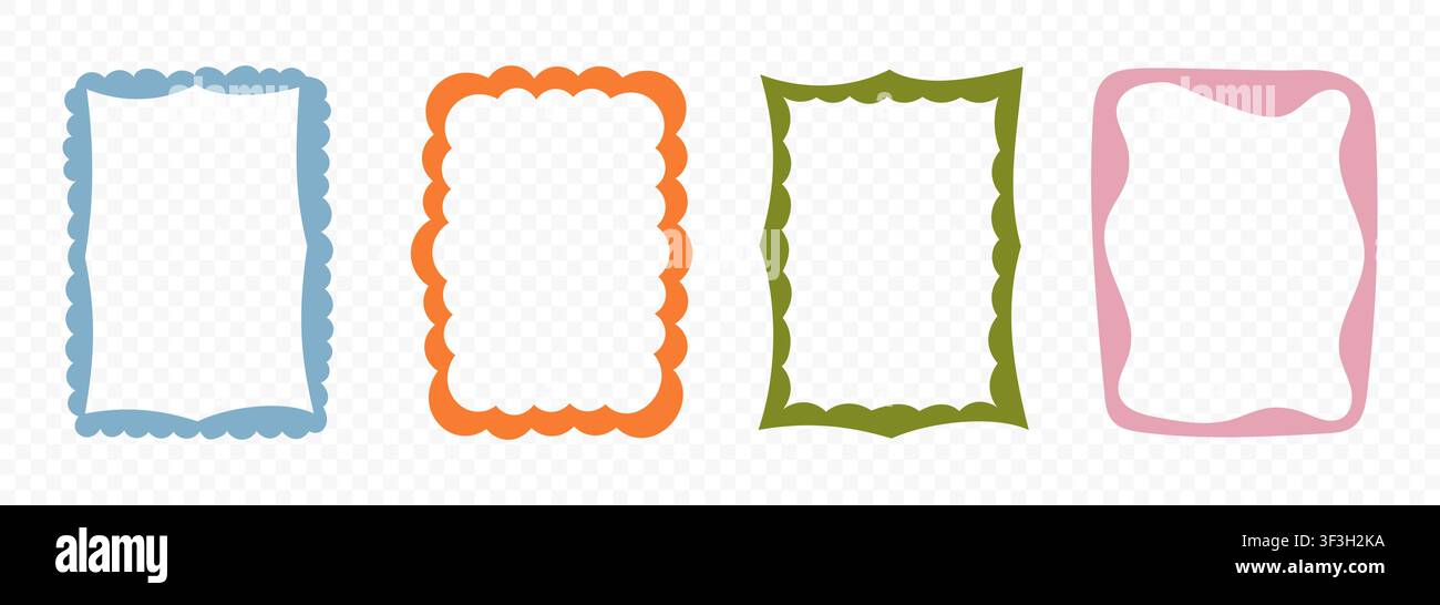 Colorful Hand Drawn Square Frames Collection Stock Vector