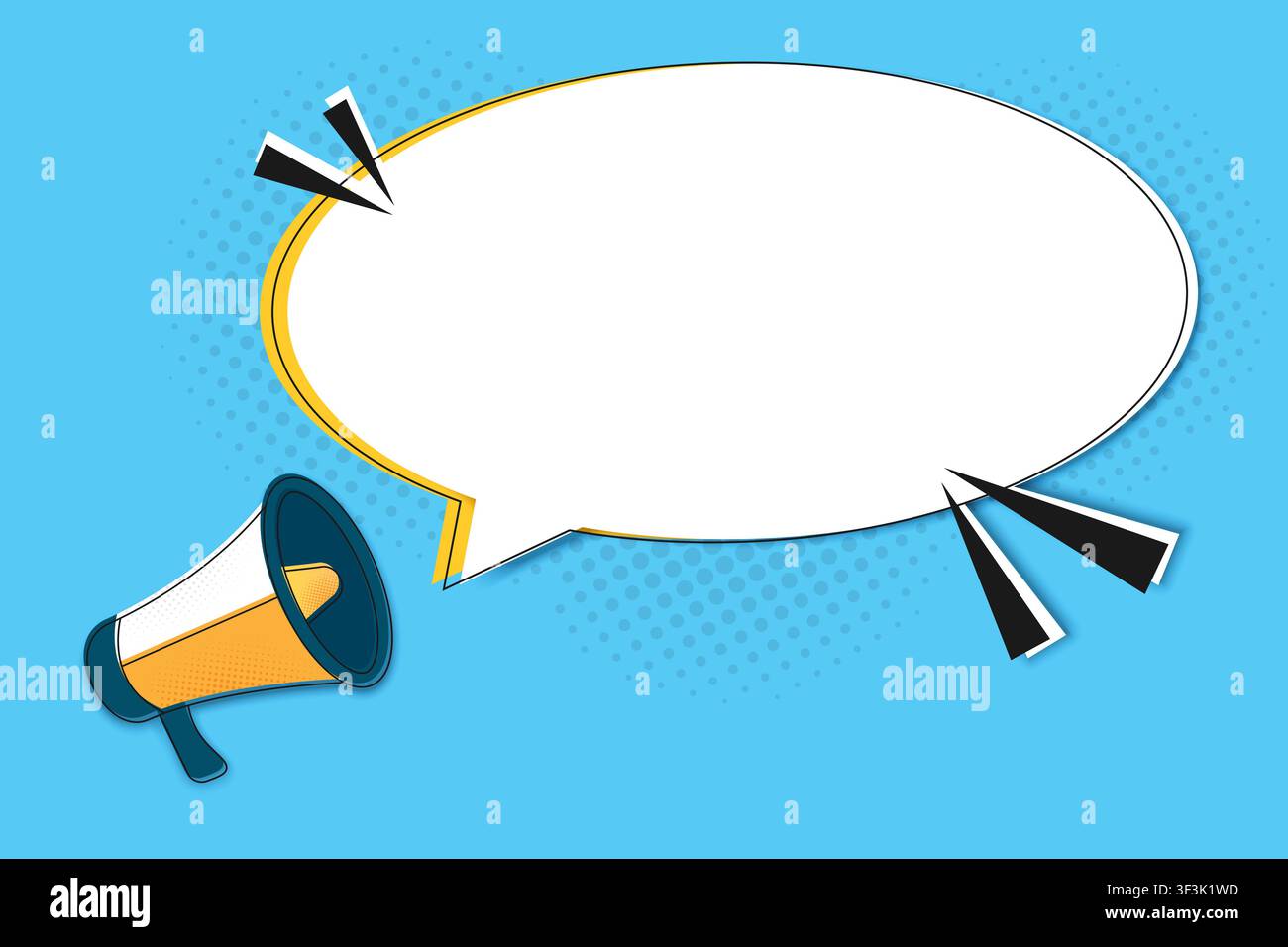 Megaphone and an empty speech bubble. Communication or announcement concept. Vector illustration Stock Vector