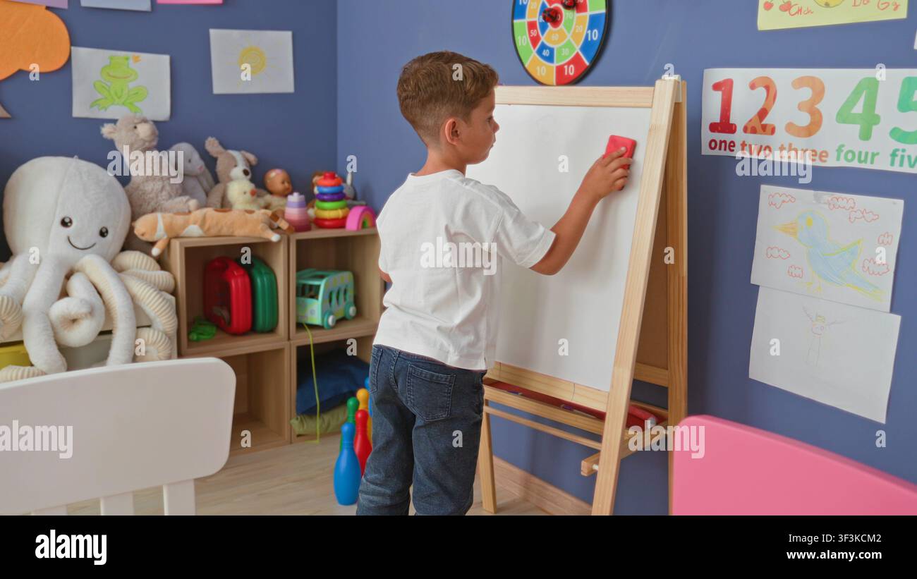 Posters in kindergarten classroom hi-res stock photography and