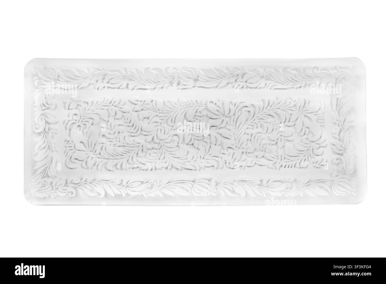 Glass rectangular dish isolated on white background Stock Photo
