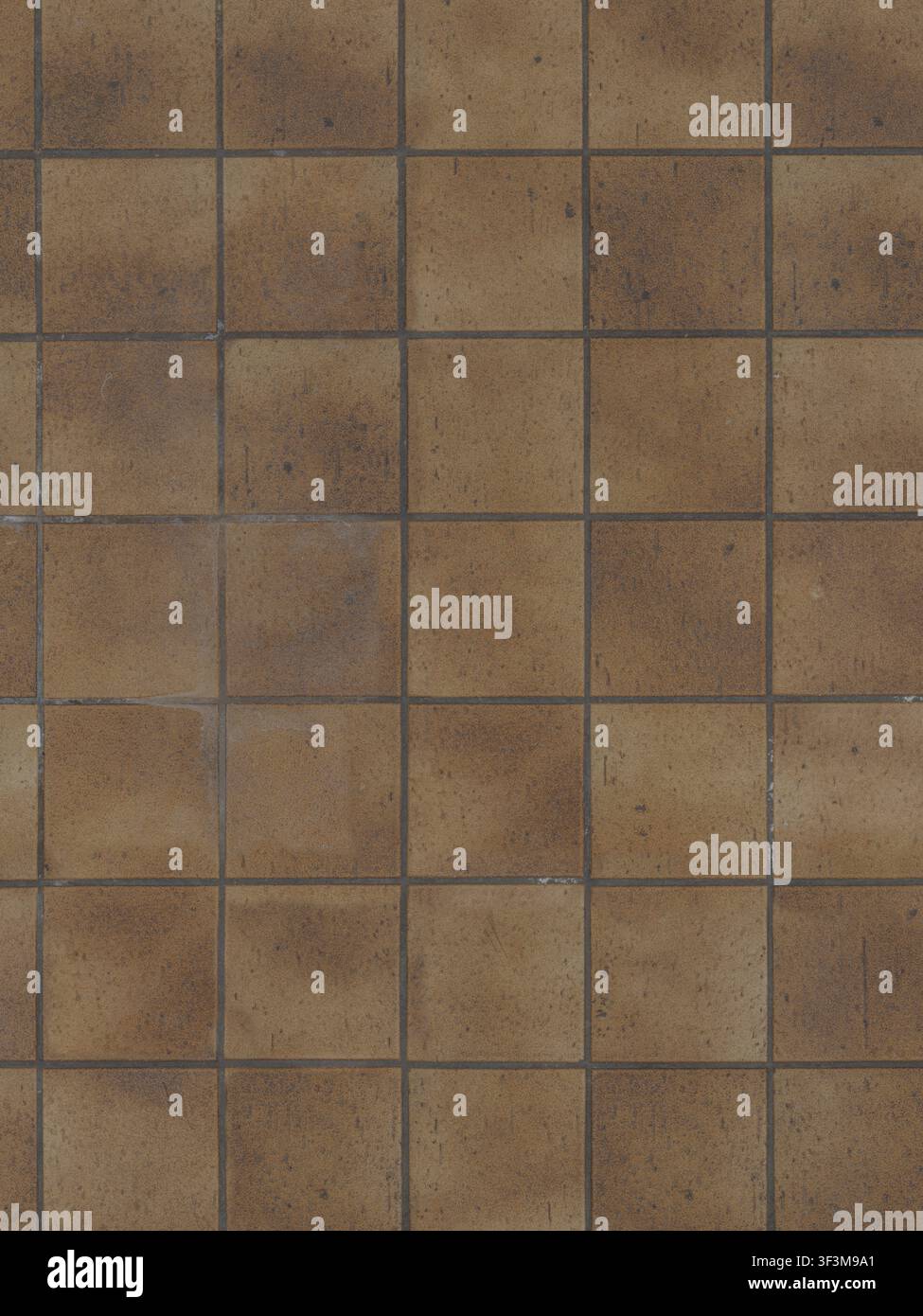 Rustic Brown Ceramic Square Floor Tiles Texture Stock Photo
