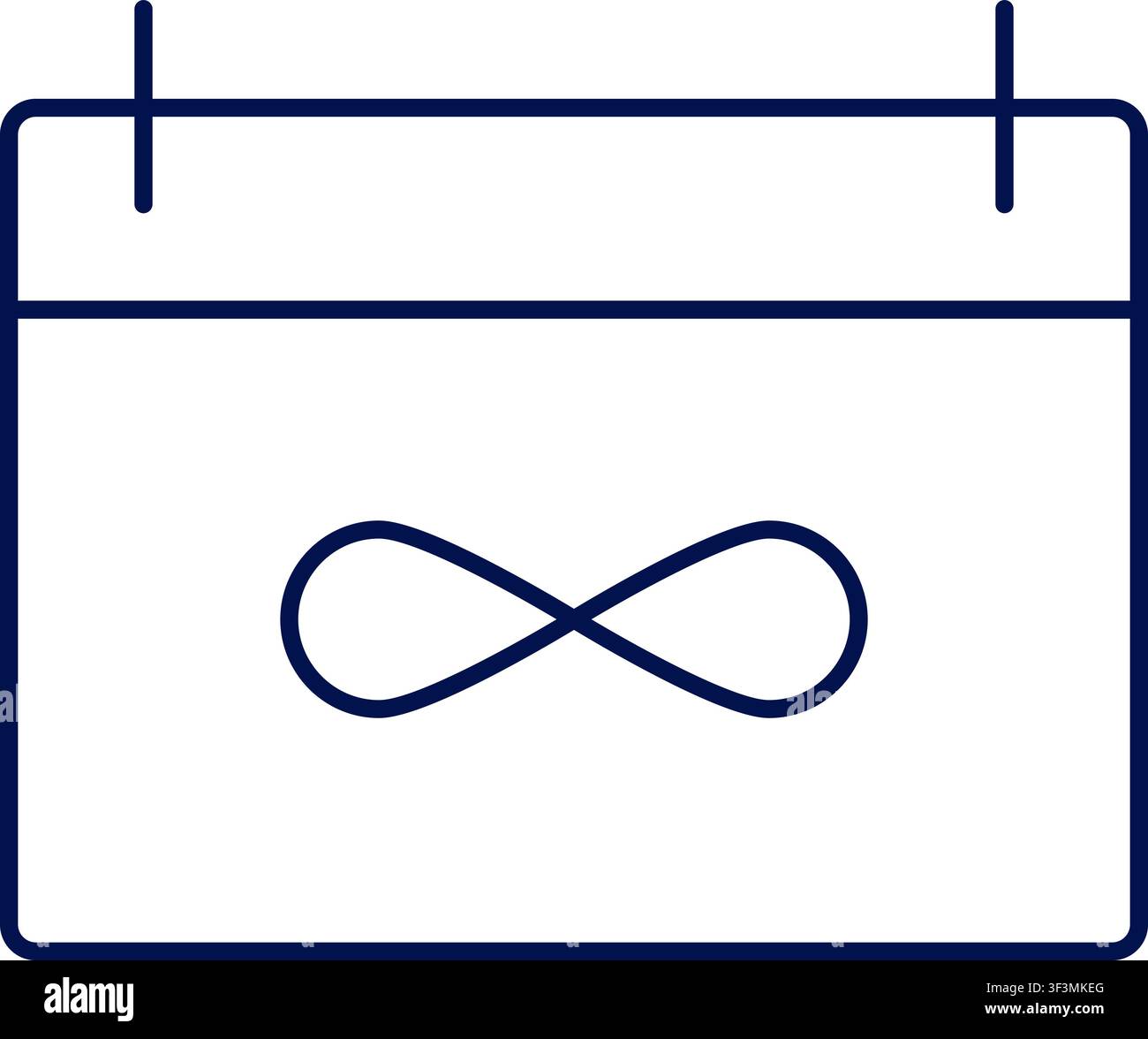 Recurring subscription calendar icon with infinity symbol. Vector illustration, flat design Stock Vector
