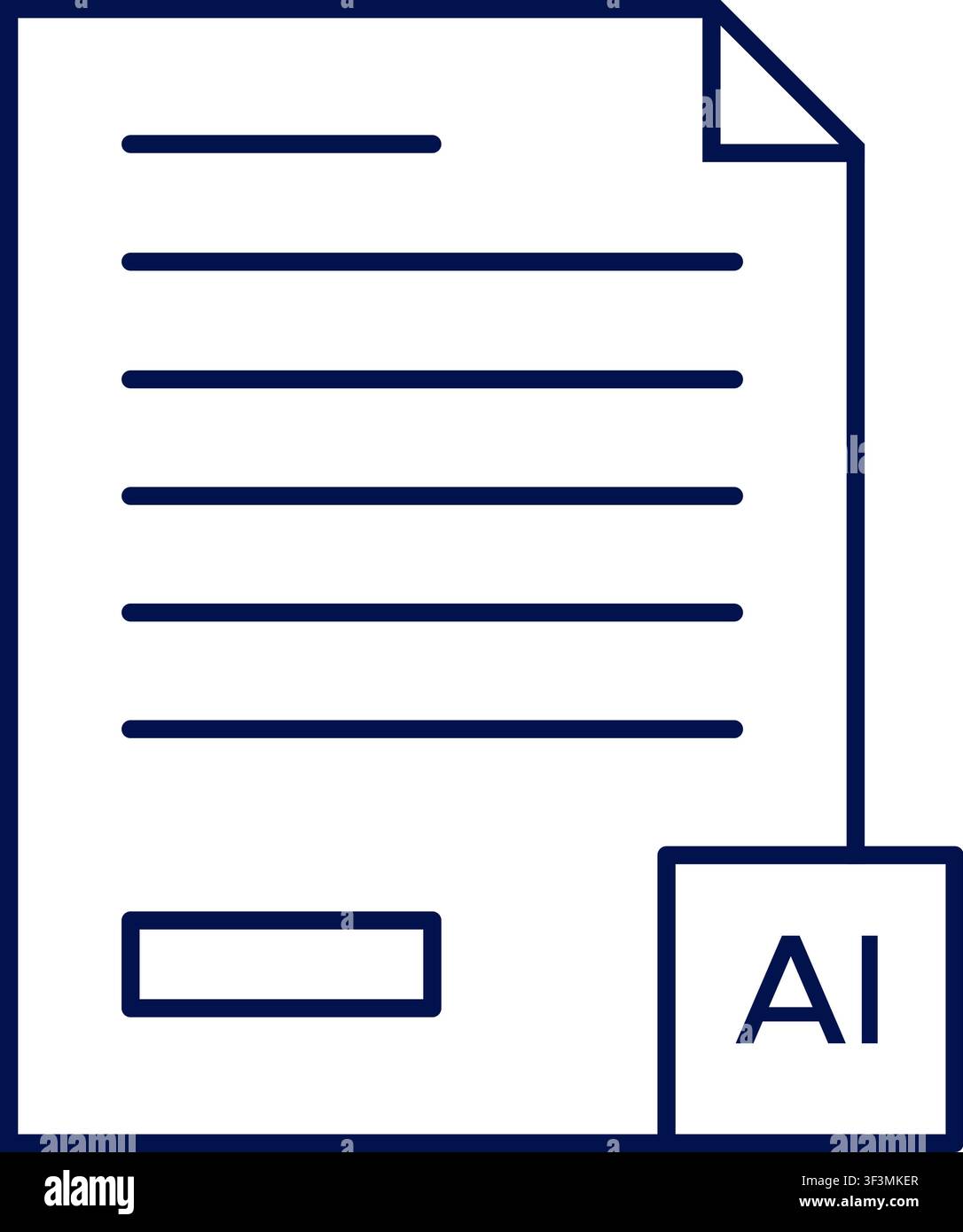 Ai document generator icon with attached label. Vector illustration, flat design Stock Vector