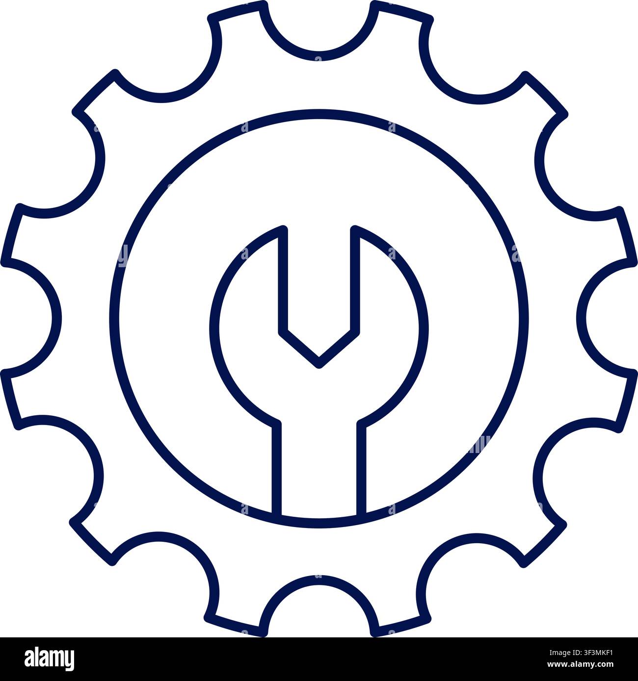 Digital tools and gear icon. Technical support. Vector illustration, flat design Stock Vector