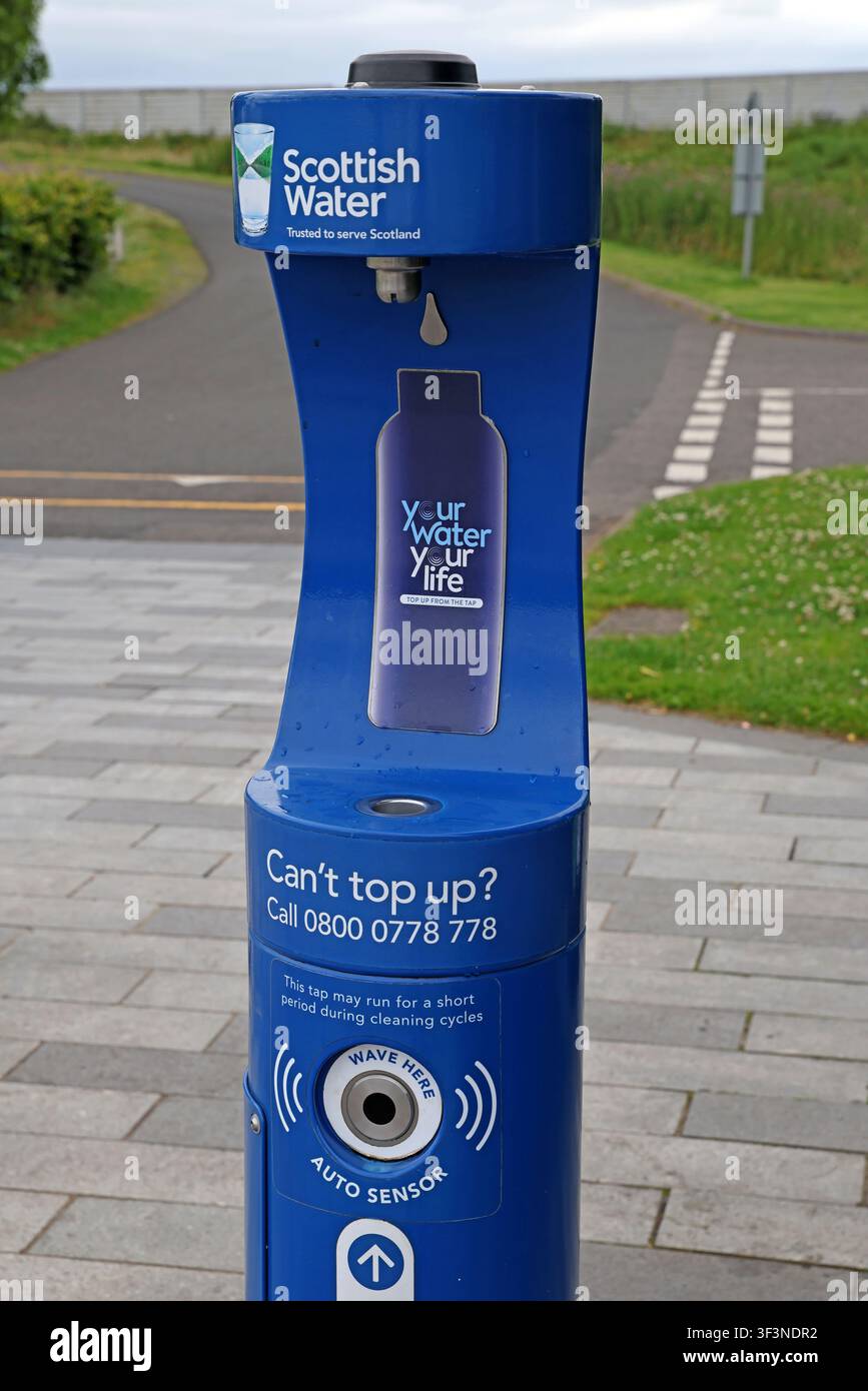 Scottish Water top up terminal or payment kiosk sign, photographed in Scotland, UK. Stock Photo